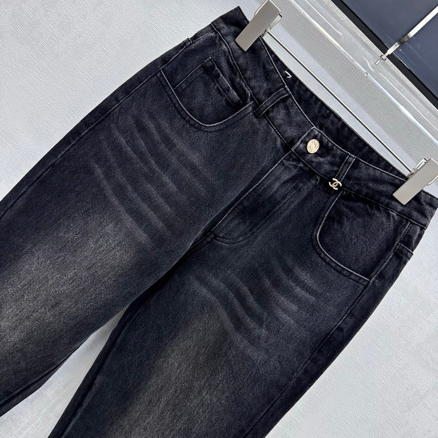 CC 26s Label Straight-Leg Jeans Dark Grey Denim 422625