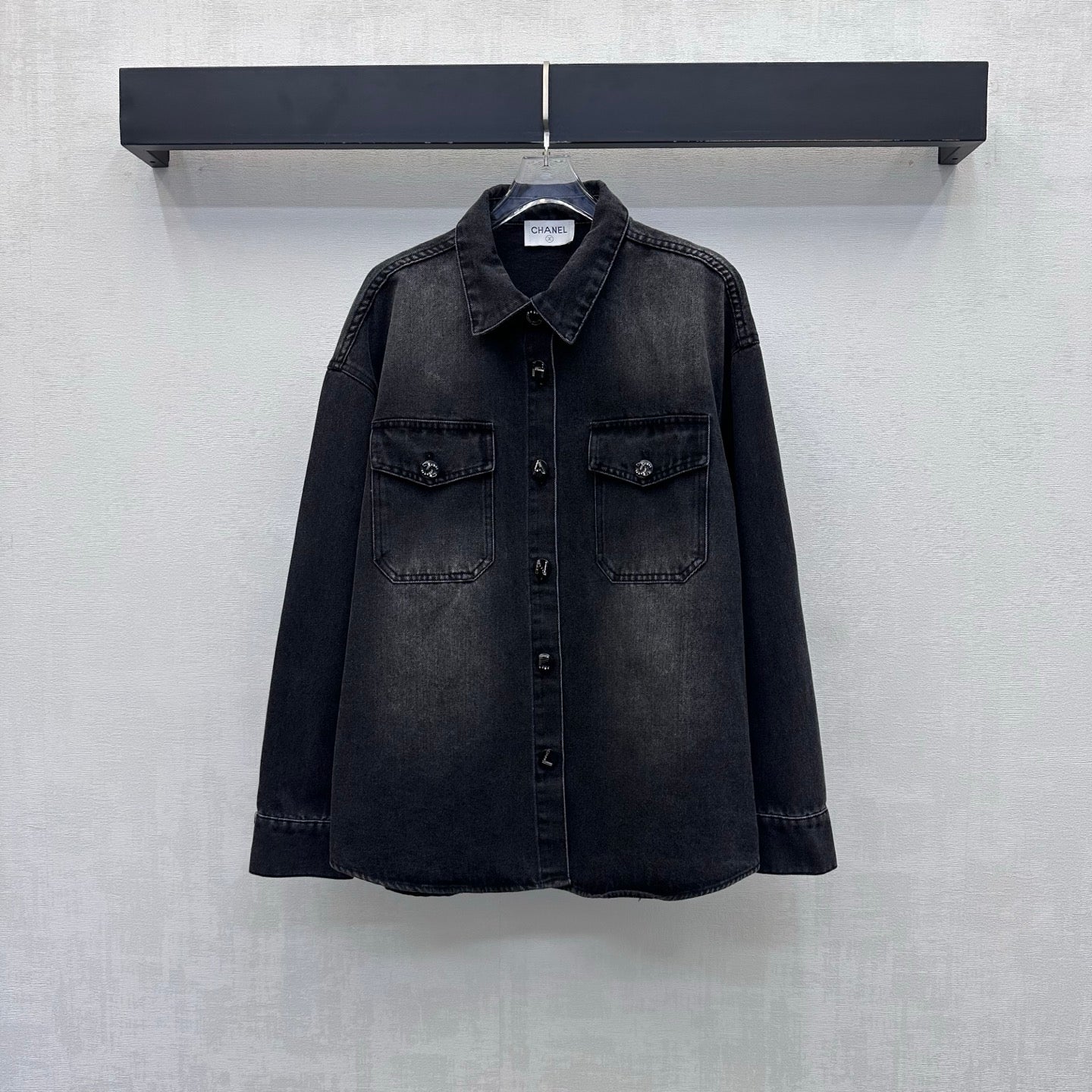 CC 26s Letter Button Jacket Dark Grey Denim 422627