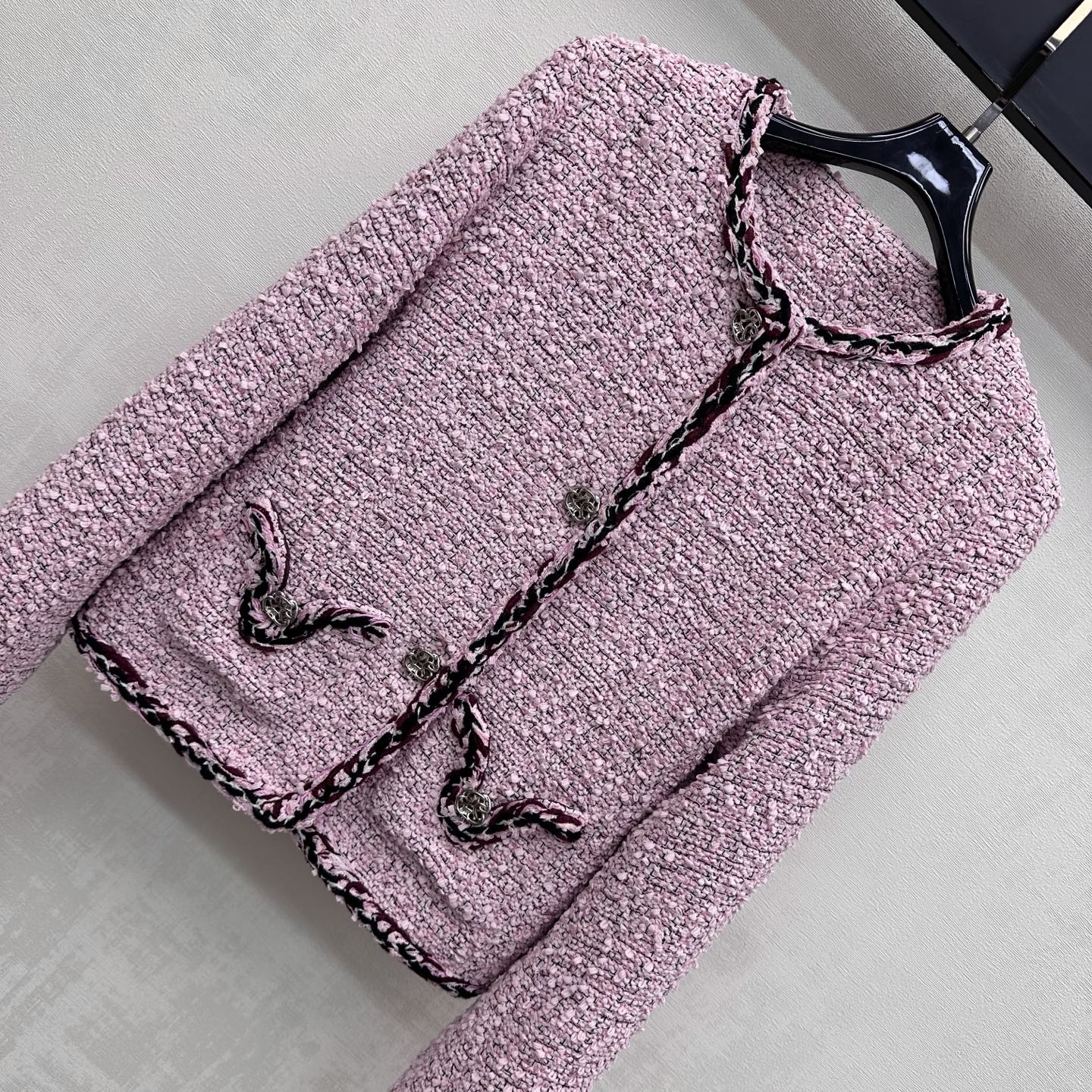 CC FW 2026 Jacket Pink Black White Tweed 423437