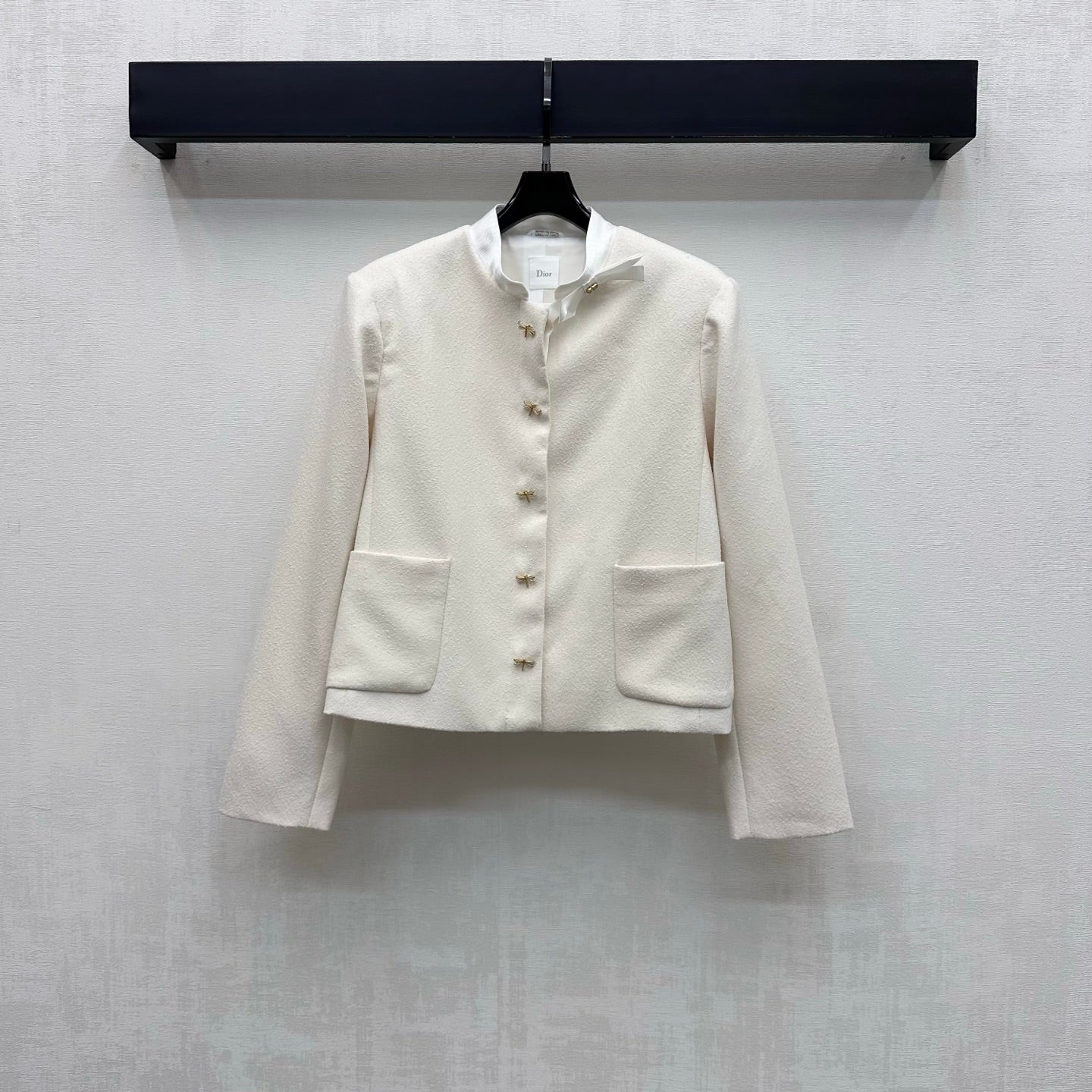 CD 26s Collarless Jacket Star Buttons Patch Pockets White Polyester Viscose Polyamide 427633