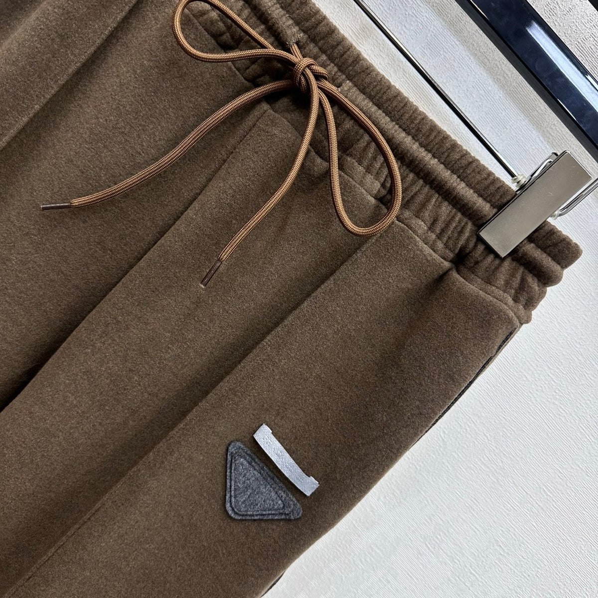 Prada 26s Triangle Logo Wide Leg Joggers Drawstring Cotton 4274853