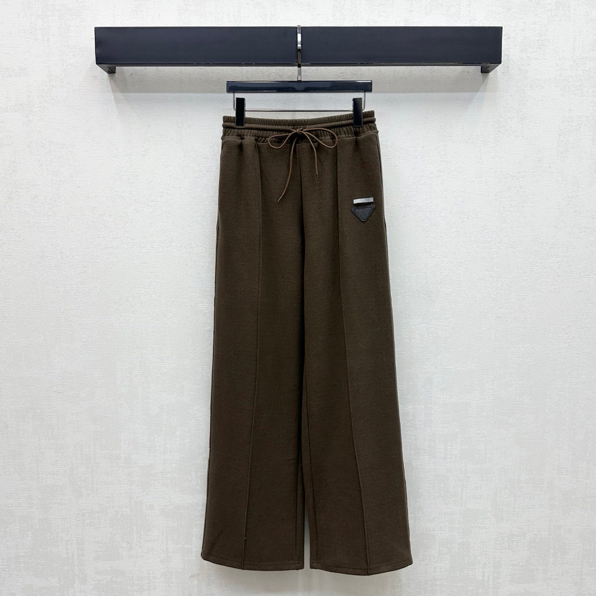 Prada 26s Triangle Logo Wide Leg Joggers Drawstring Cotton 4274853
