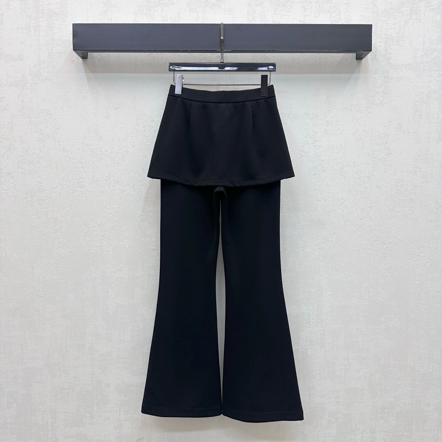 CC 26s Skirt Overlay Flare Pants CC Buttons Black Cotton Polyester Spandex 427494