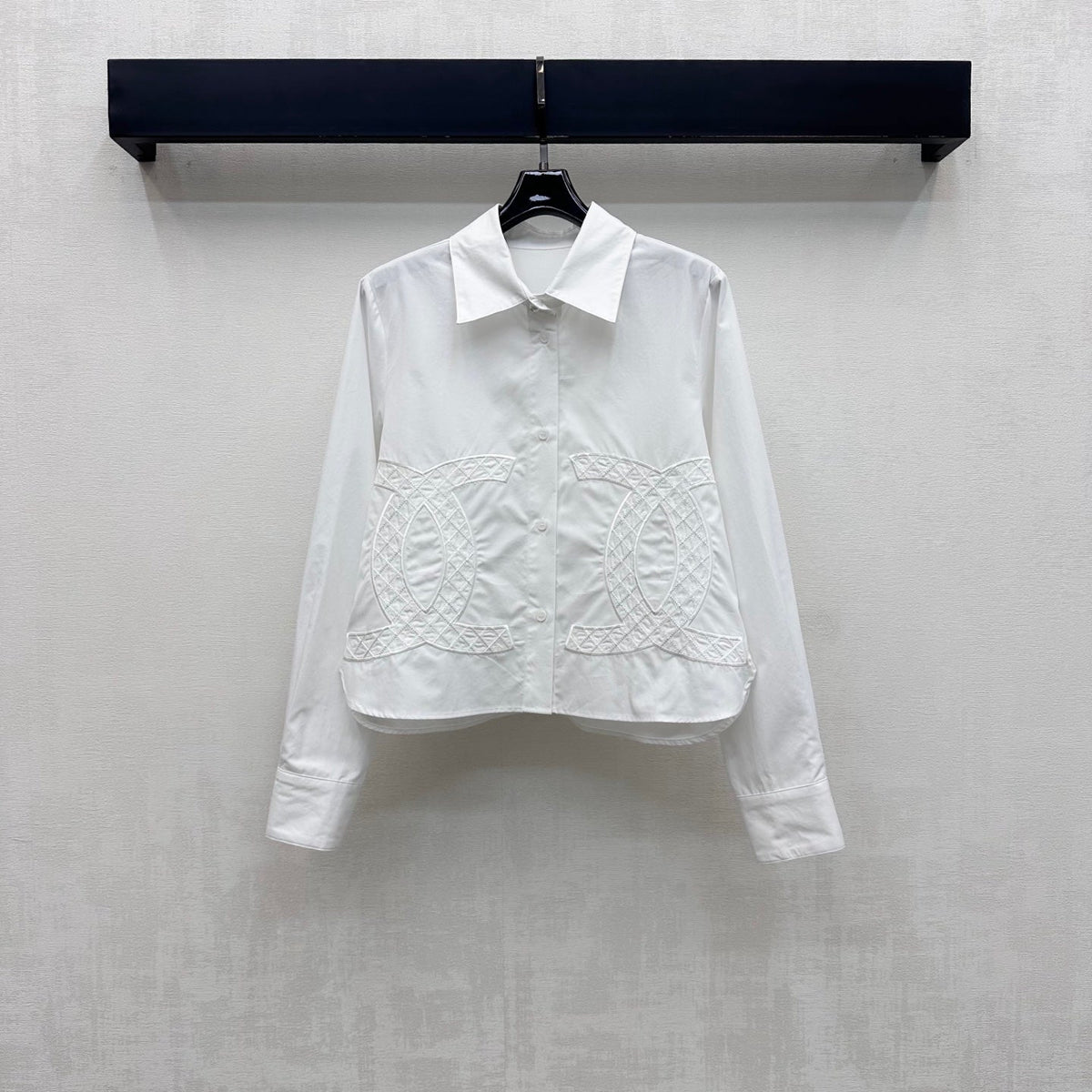 CC 26s Embroidered CC Logo Shirt White Cotton 427495
