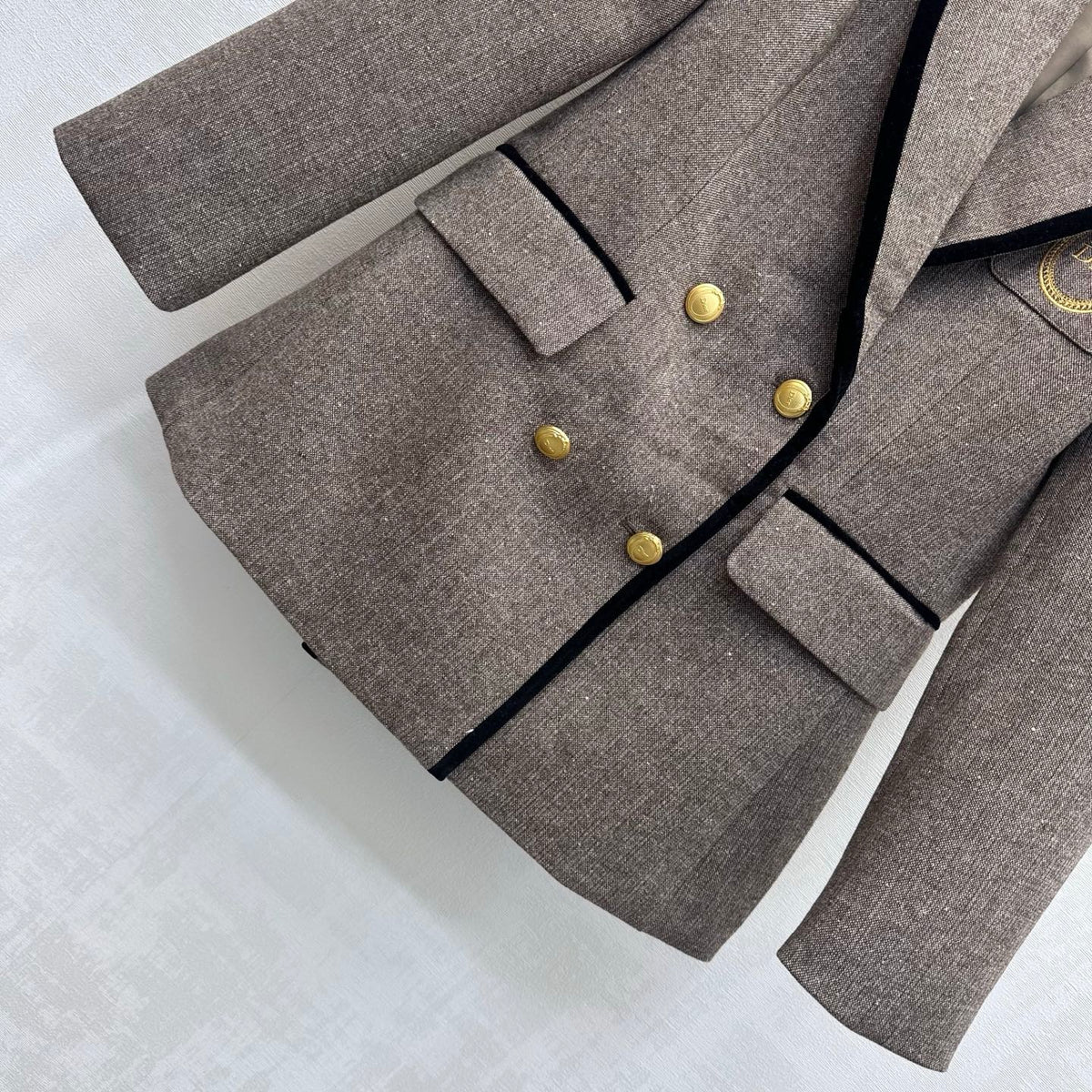 CD 26s Double Breasted Blazer Brown Cotton Wool 434138