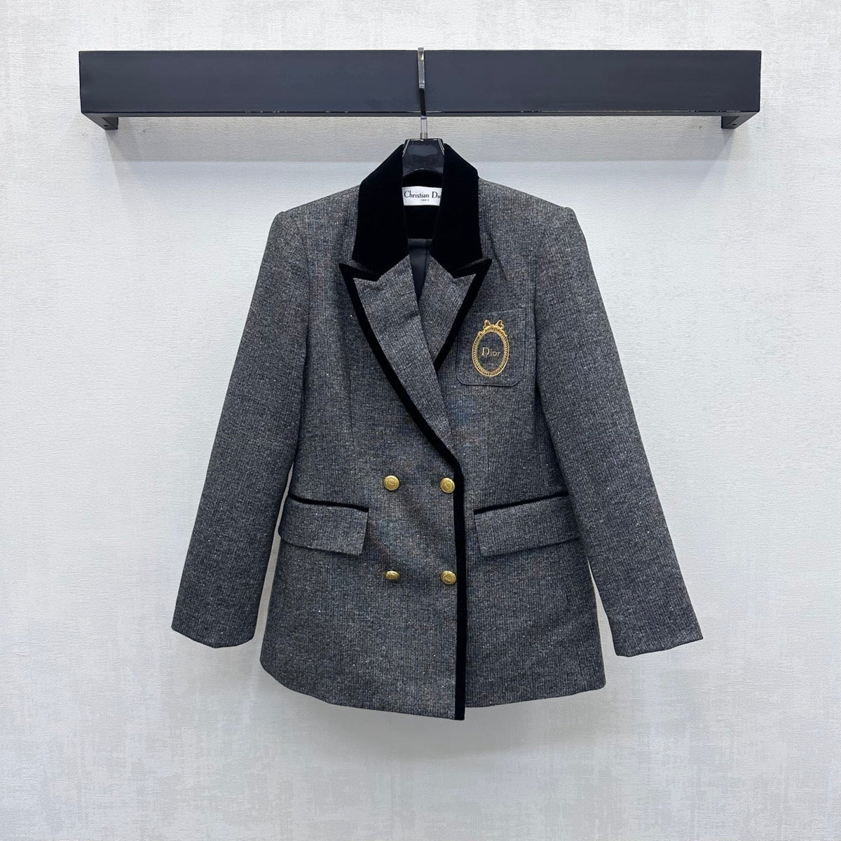 CD 26s Double Breasted Blazer Charcoal Cotton Wool 434140
