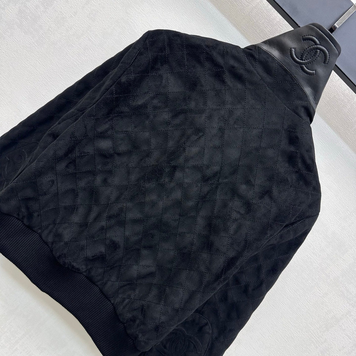 CC Suede Zip Up Jacket Black Cotton 433927