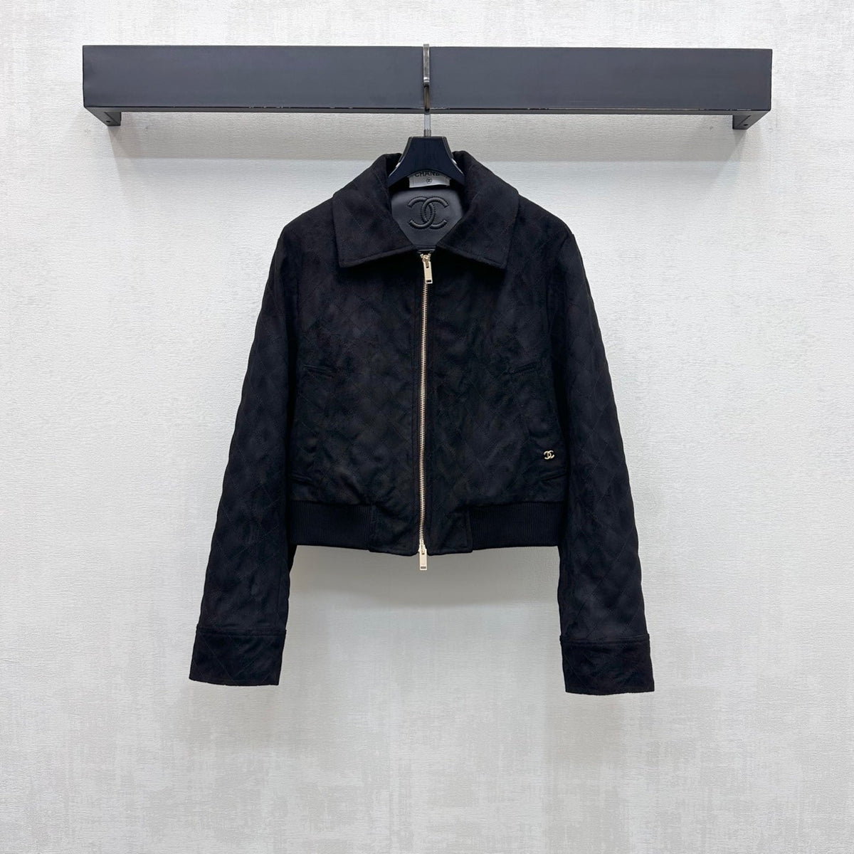 CC Suede Zip Up Jacket Black Cotton 433927