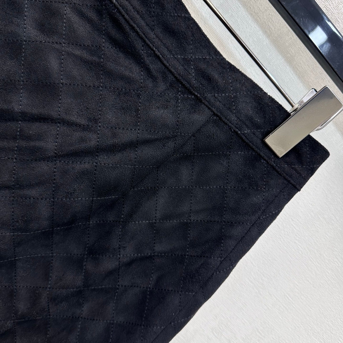 CC Suede Zip Up Skirt Black Cotton 433926