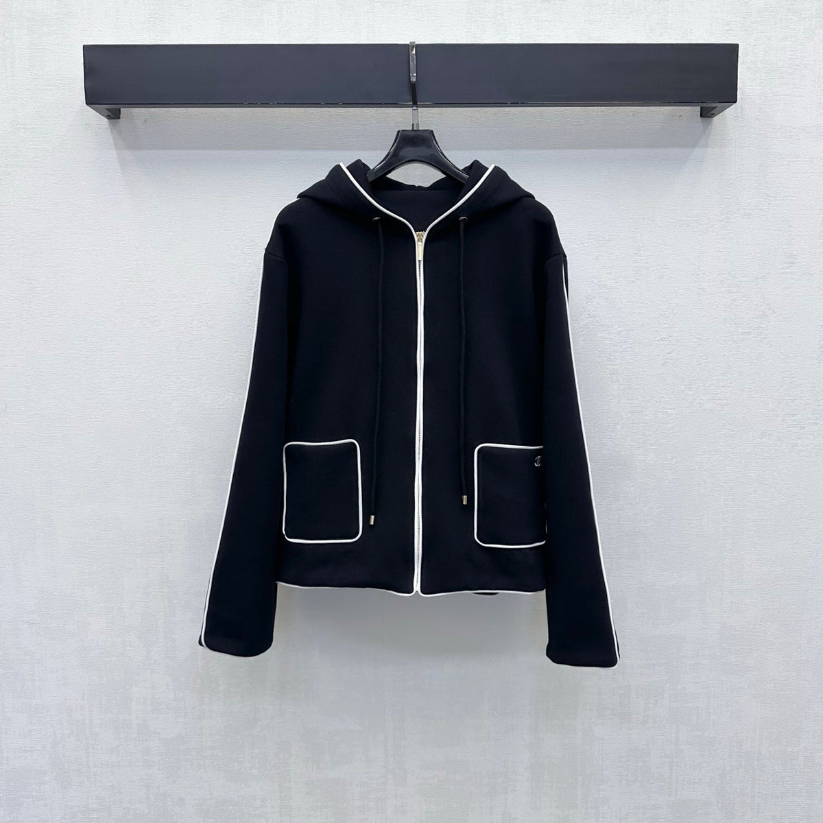 CC 26s Zip Up Hoodie Shorts Set Black Cotton 434106
