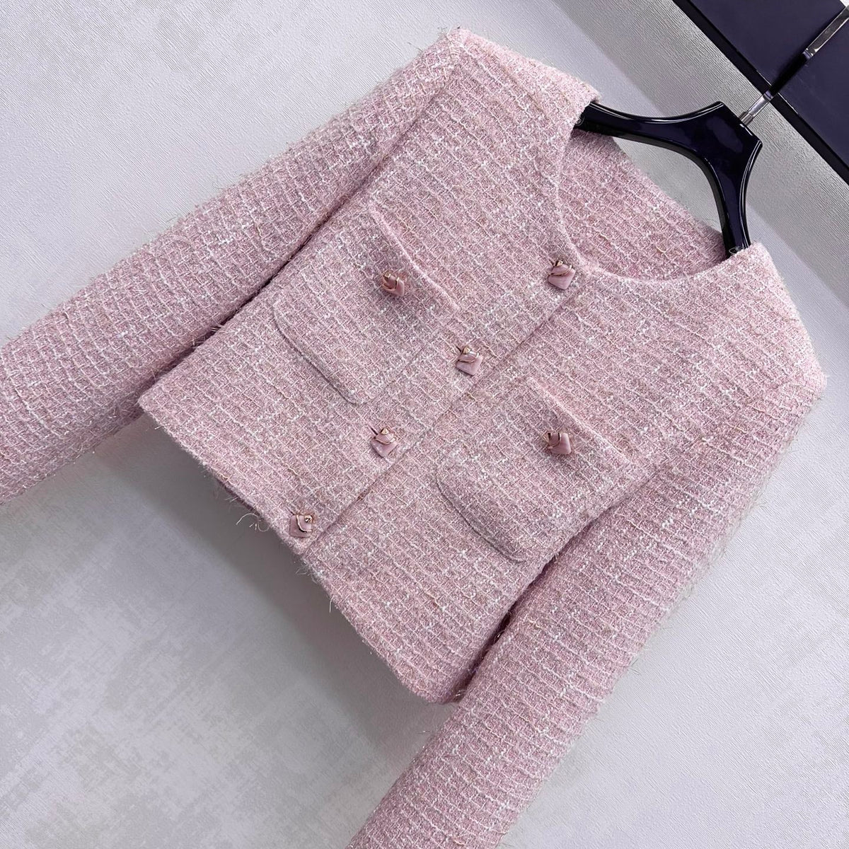 CC 26s Tweed Skirt Set Pink Polyester 441413