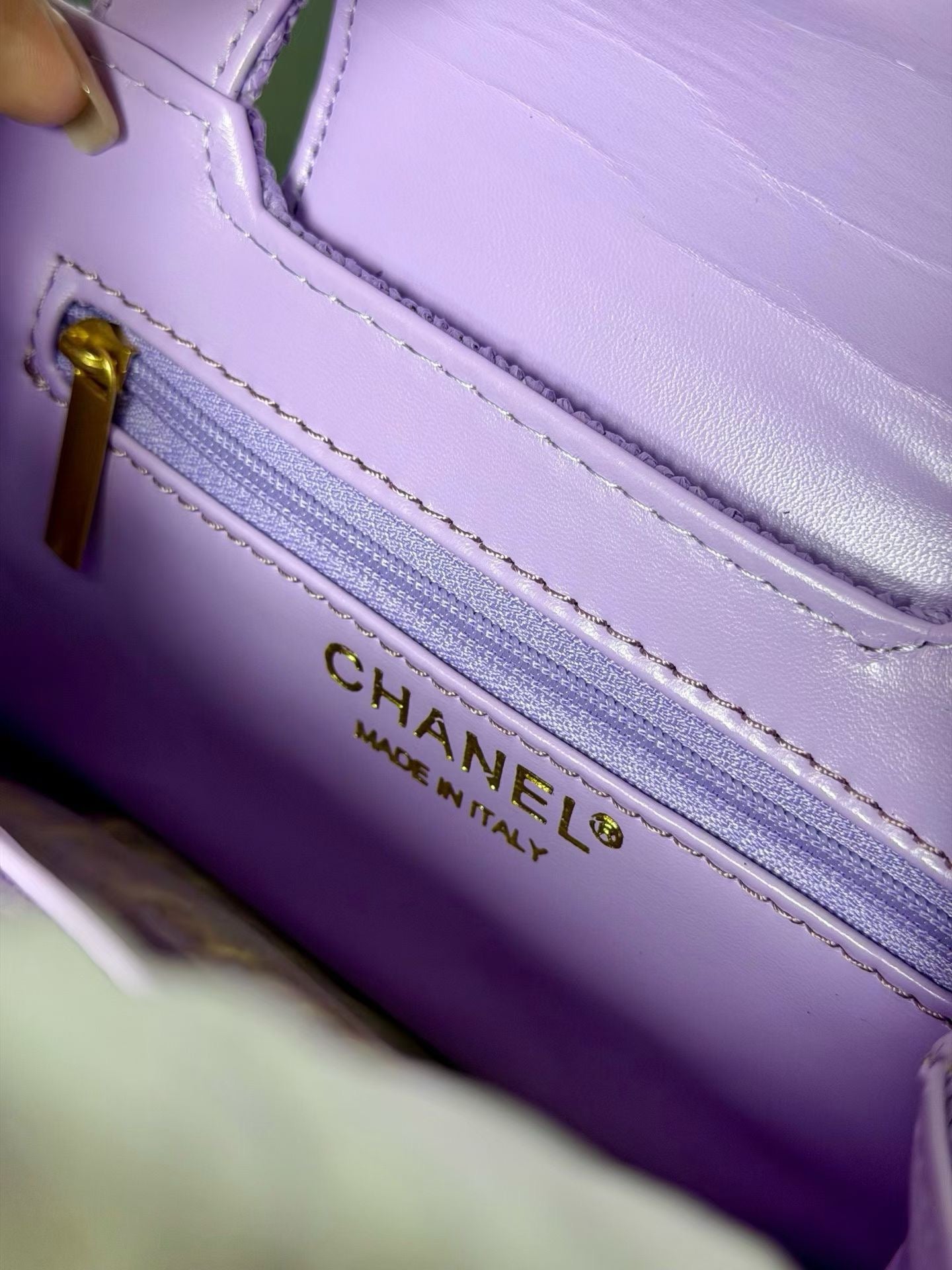 Chanel Kelly 2026 Bag 19cm Purple Raffia Leather