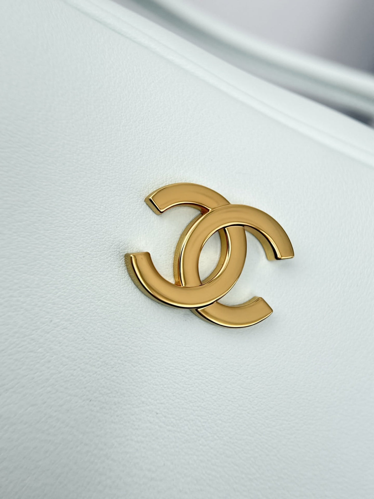 Chanel 2026 Pouch With Leather Strap 29cm Light Blue Calfskin