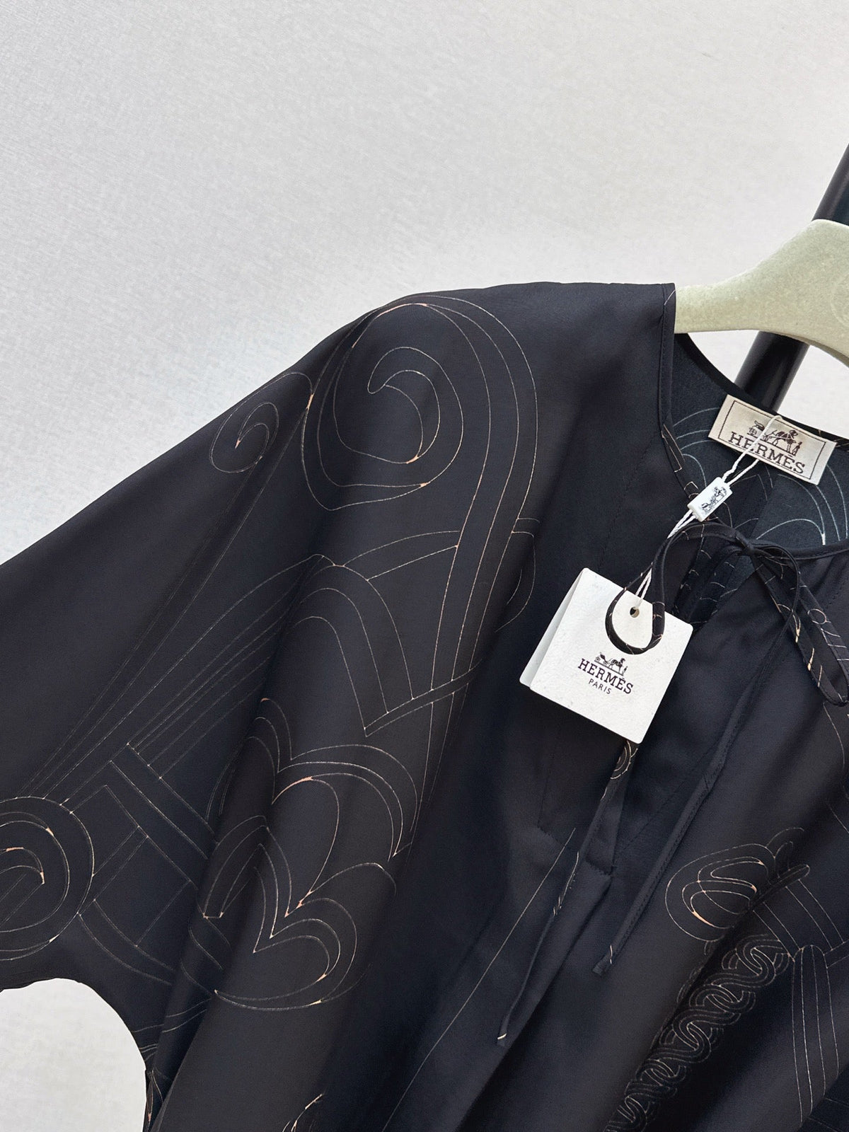 Hermes 26s Printed Silk Dress 786
