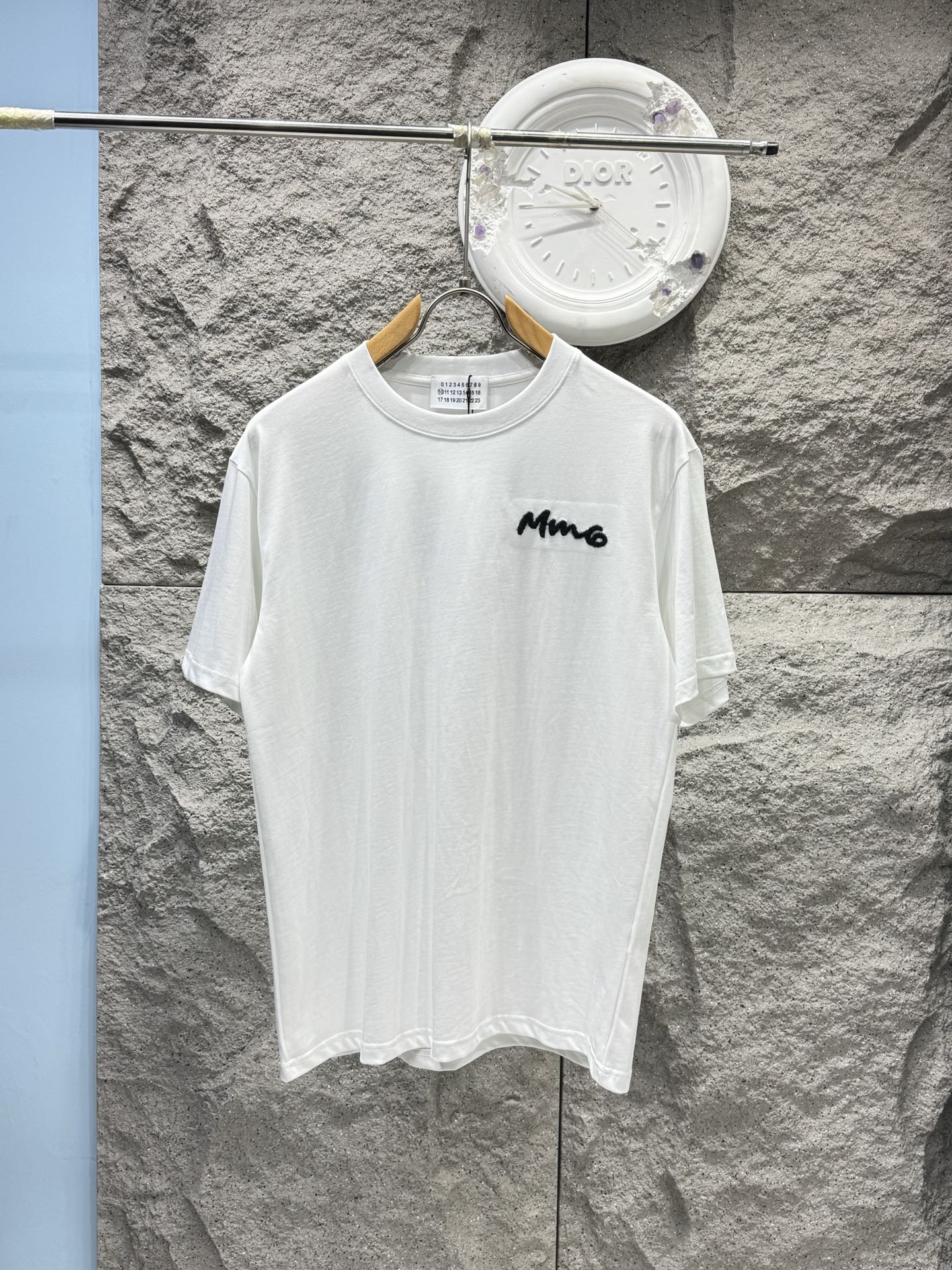 MM6 Embroidered Short-sleeve T-shirt White Cotton 387974