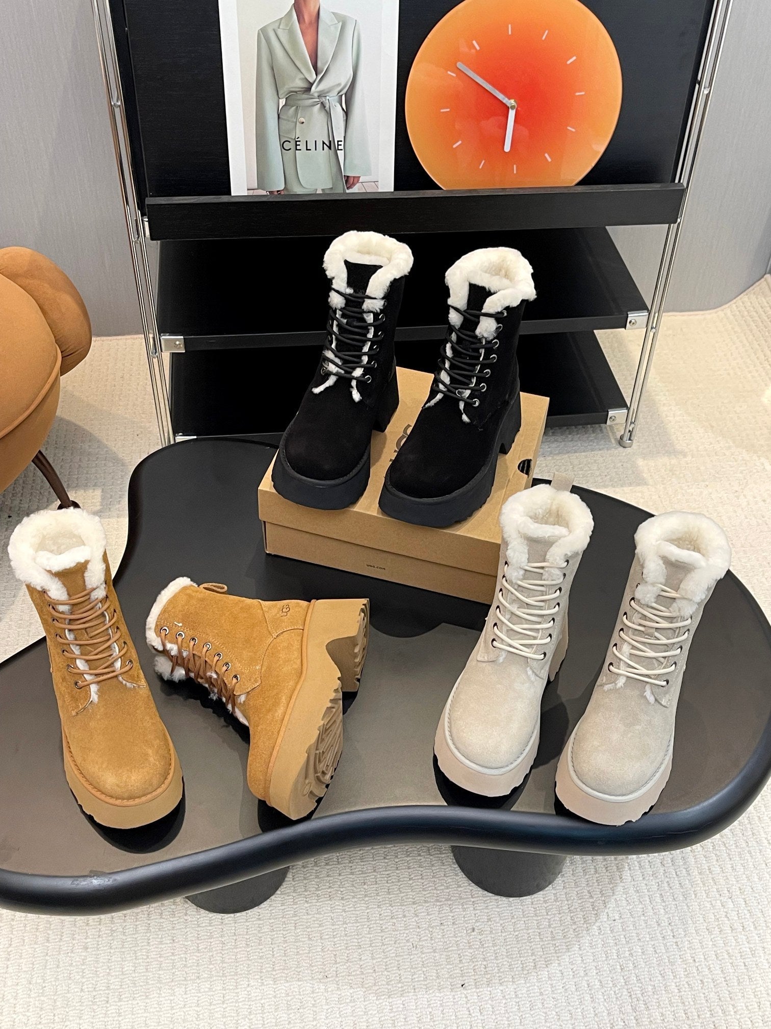 UGG Martin Boots Suede Lamb Wool