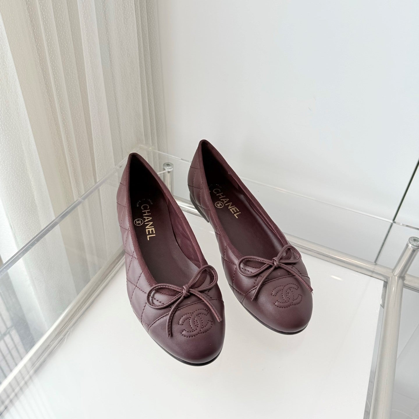 Chanel 2026 Ballet Flat Burgundy Quited Lambskin 697392