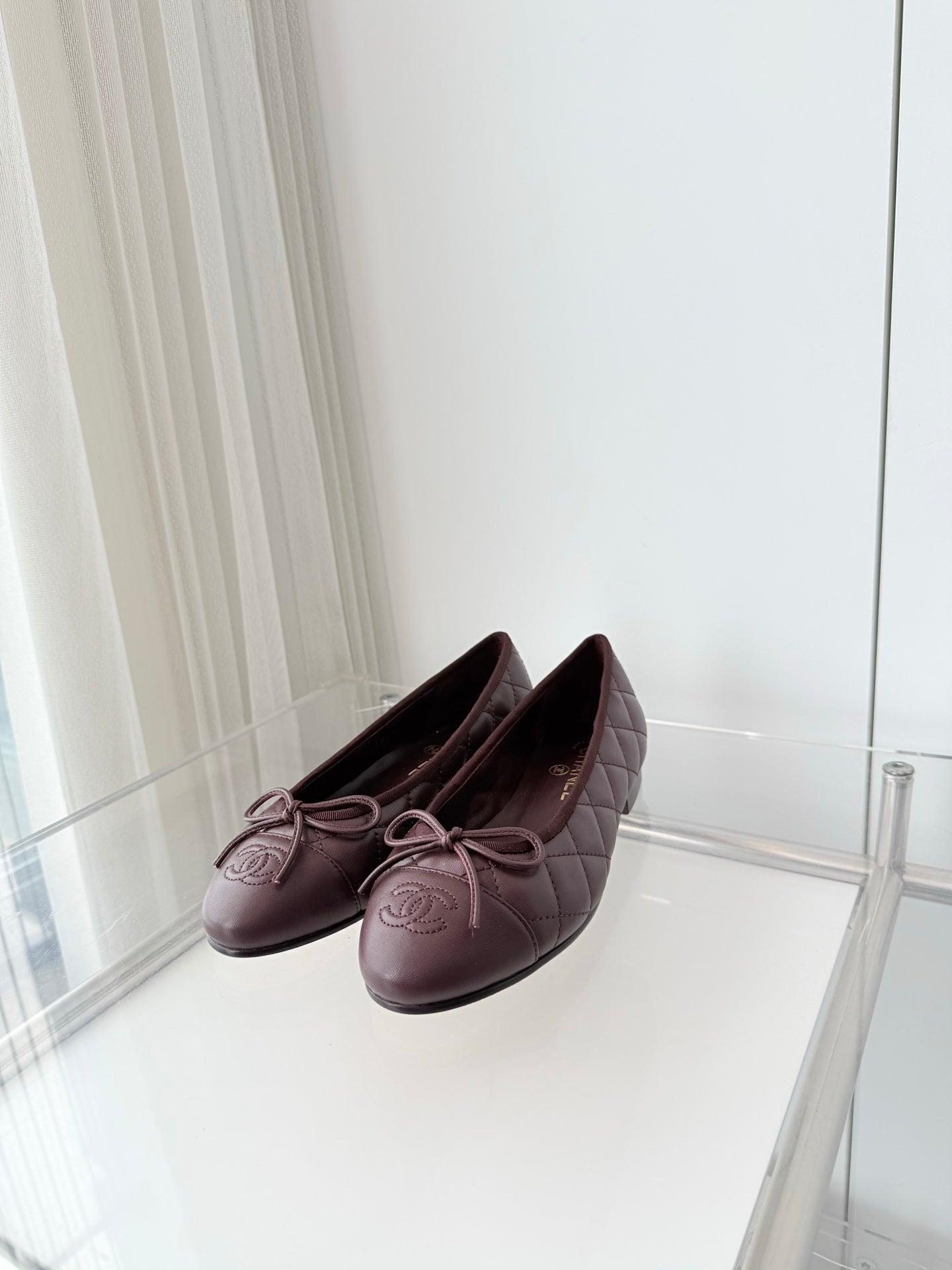 Chanel 2026 Ballet Flat Burgundy Quited Lambskin 697392