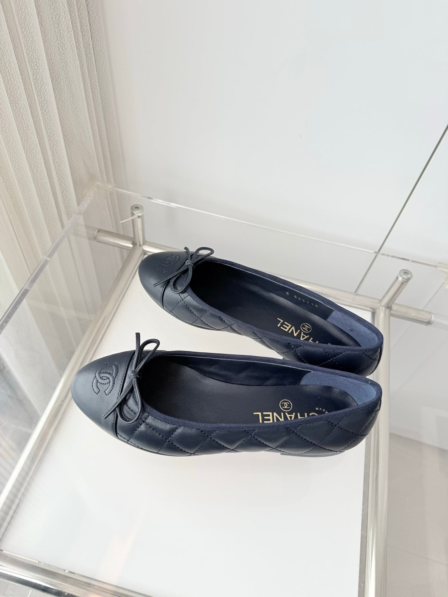Chanel 2026 Ballet Flat Dark Blue Quited Lambskin 697393