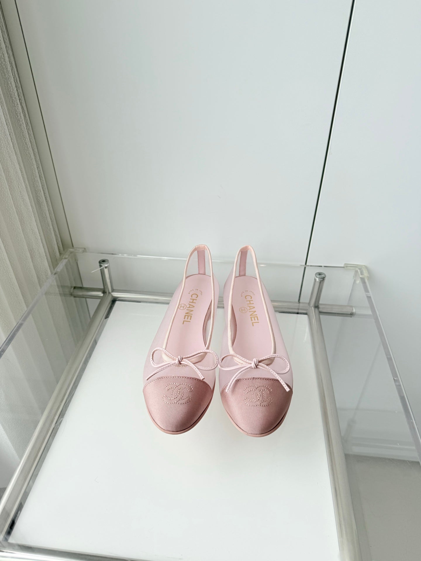 Chanel 2026 Ballet Flat Pink Mesh Suede 697400