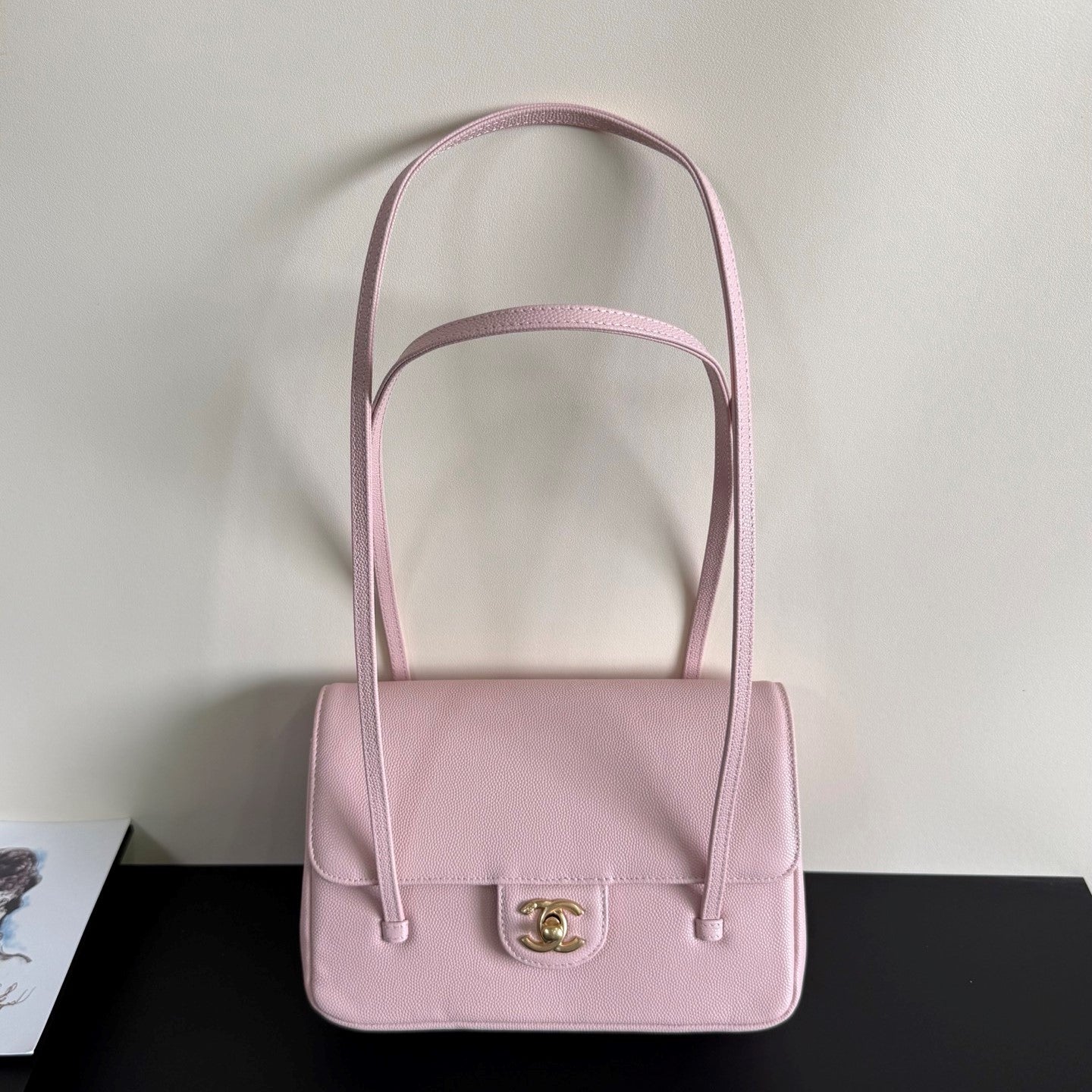 Chanel 26 Shoulder Bag 22 Light Pink Caviar Leather