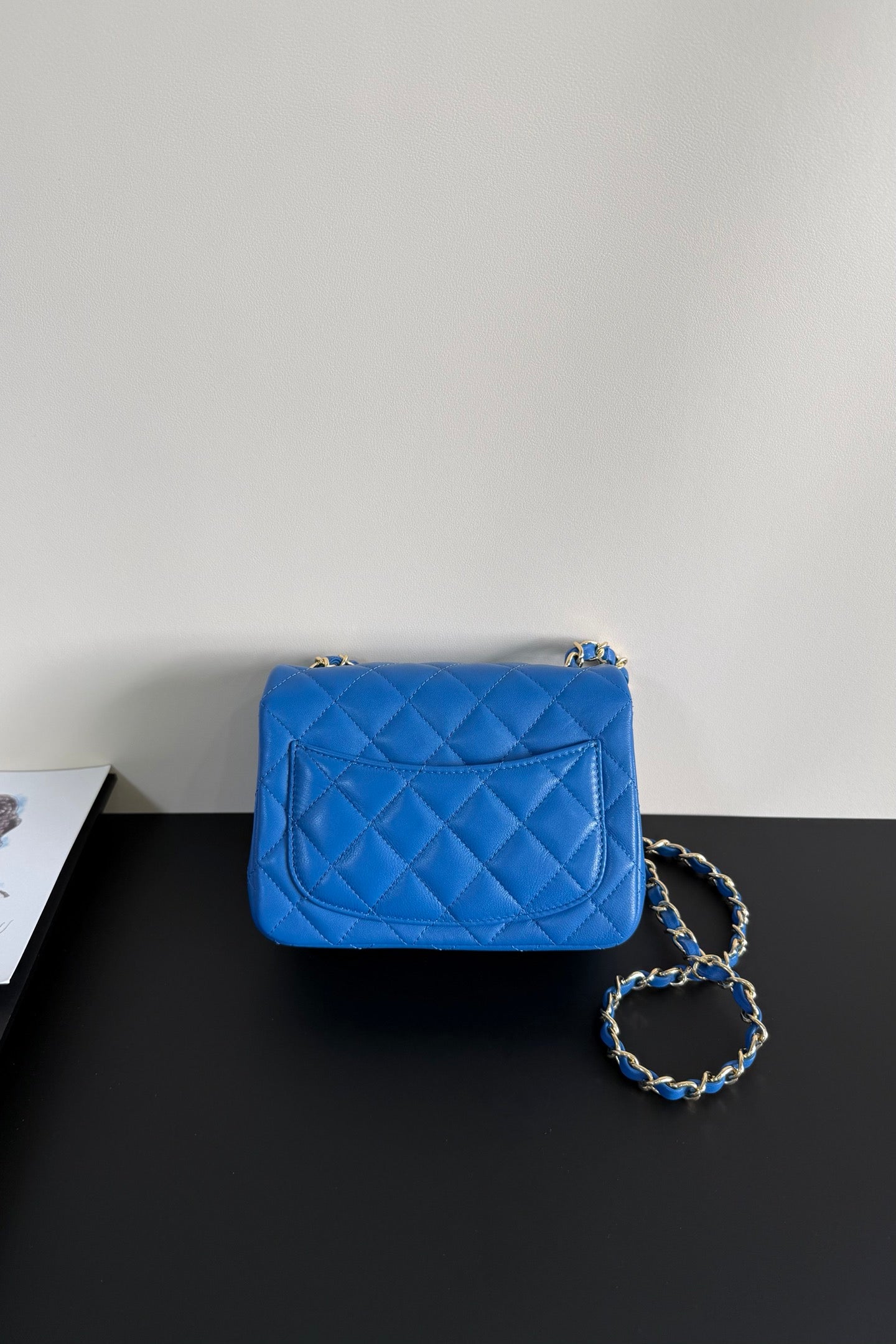 CC Flap Bag 17cm Cobalt Blue Sheepskin GHW 284816