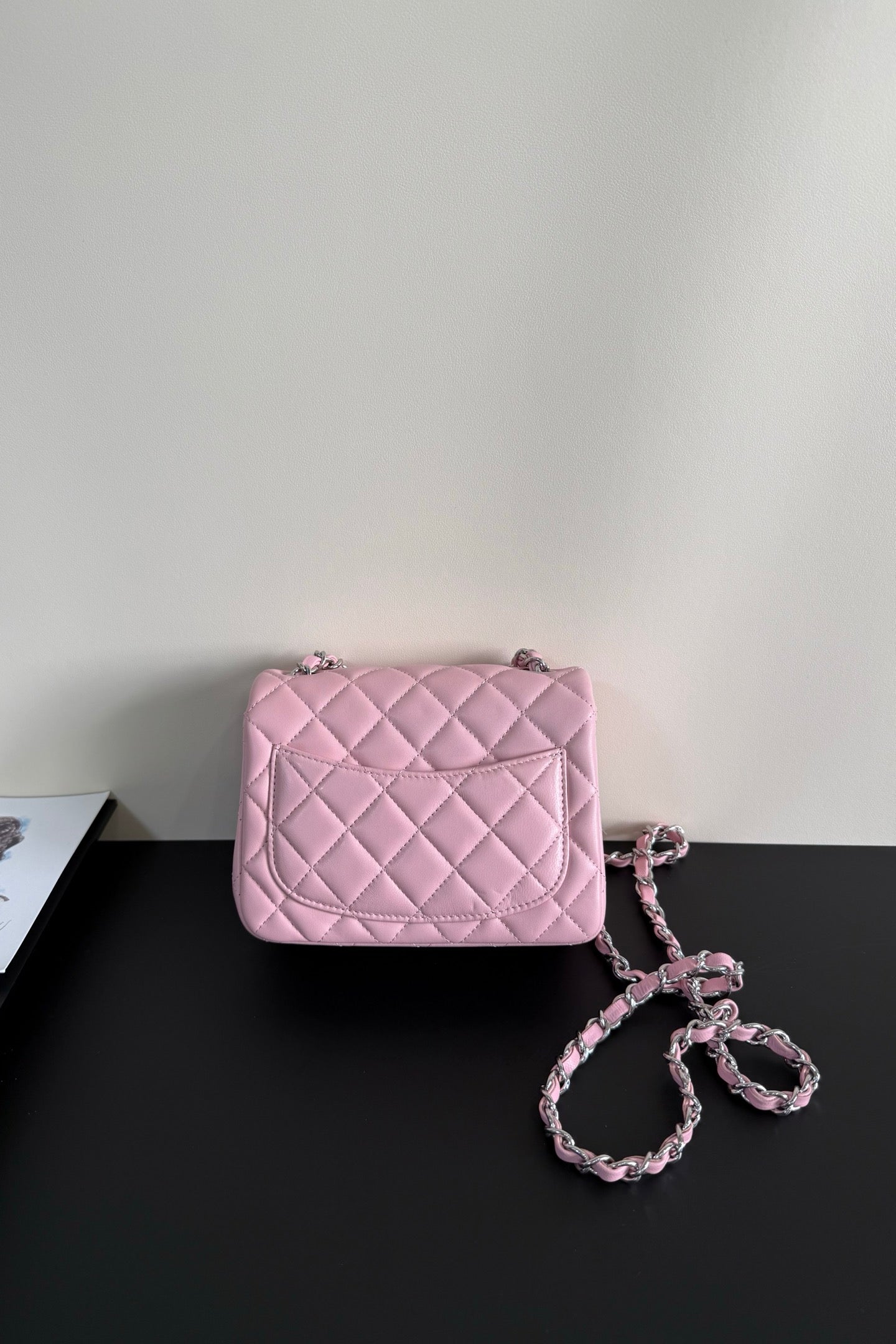CC Flap Bag 17cm Pink Sheepskin SHW 284823