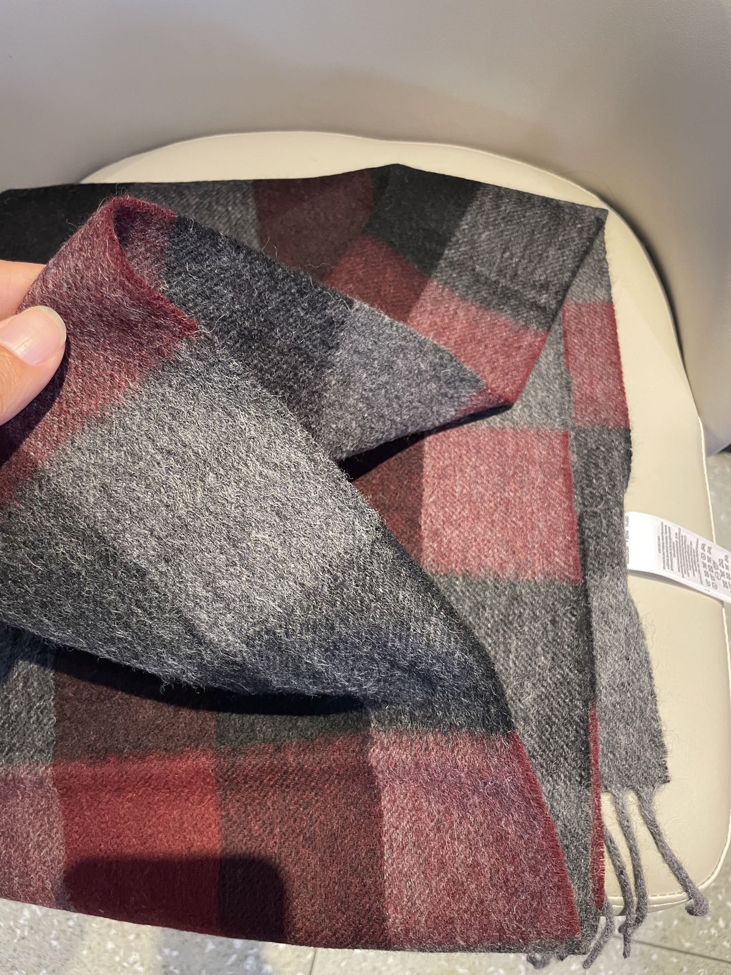 BBR Long Scarf 30*180cm Black Burgundy Cashmere168154