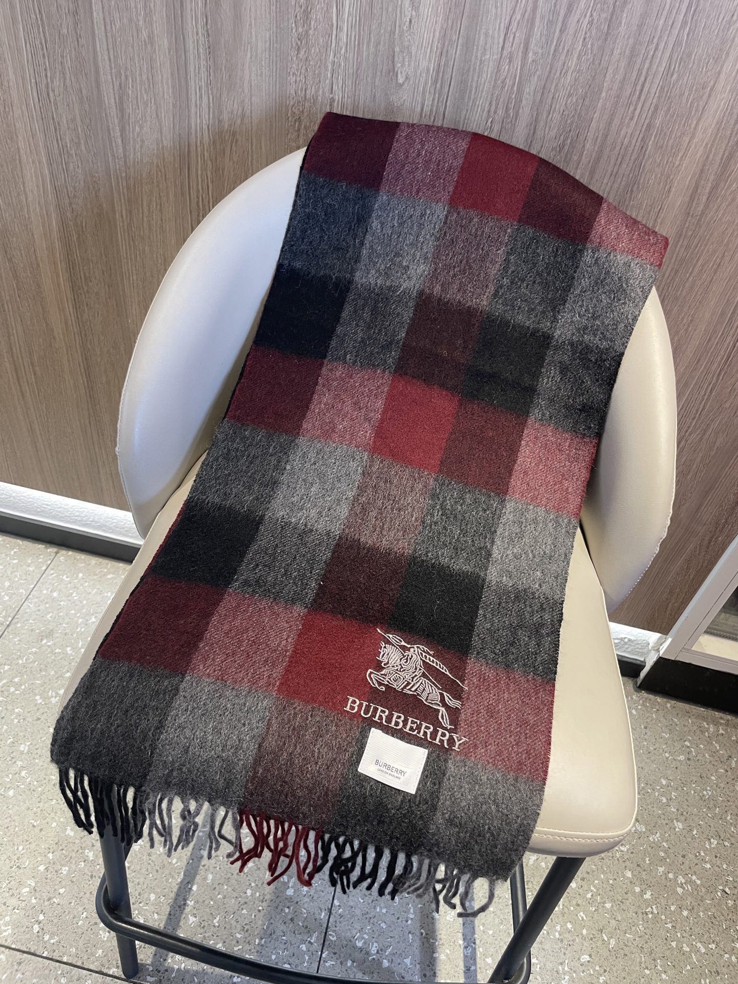 BBR Long Scarf 30*180cm Black Burgundy Cashmere168154