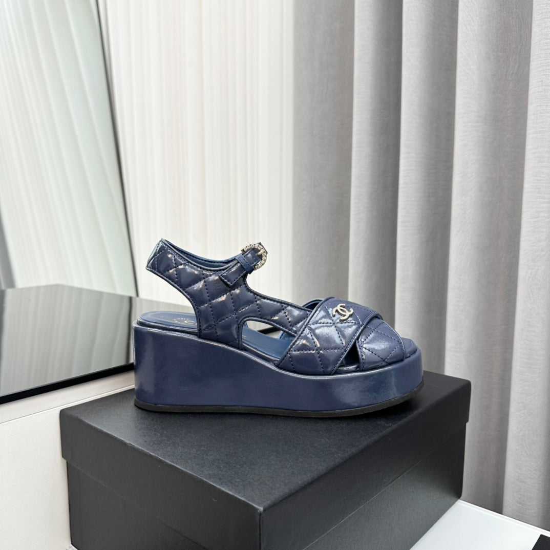 high heel sandals blue lambskin 95