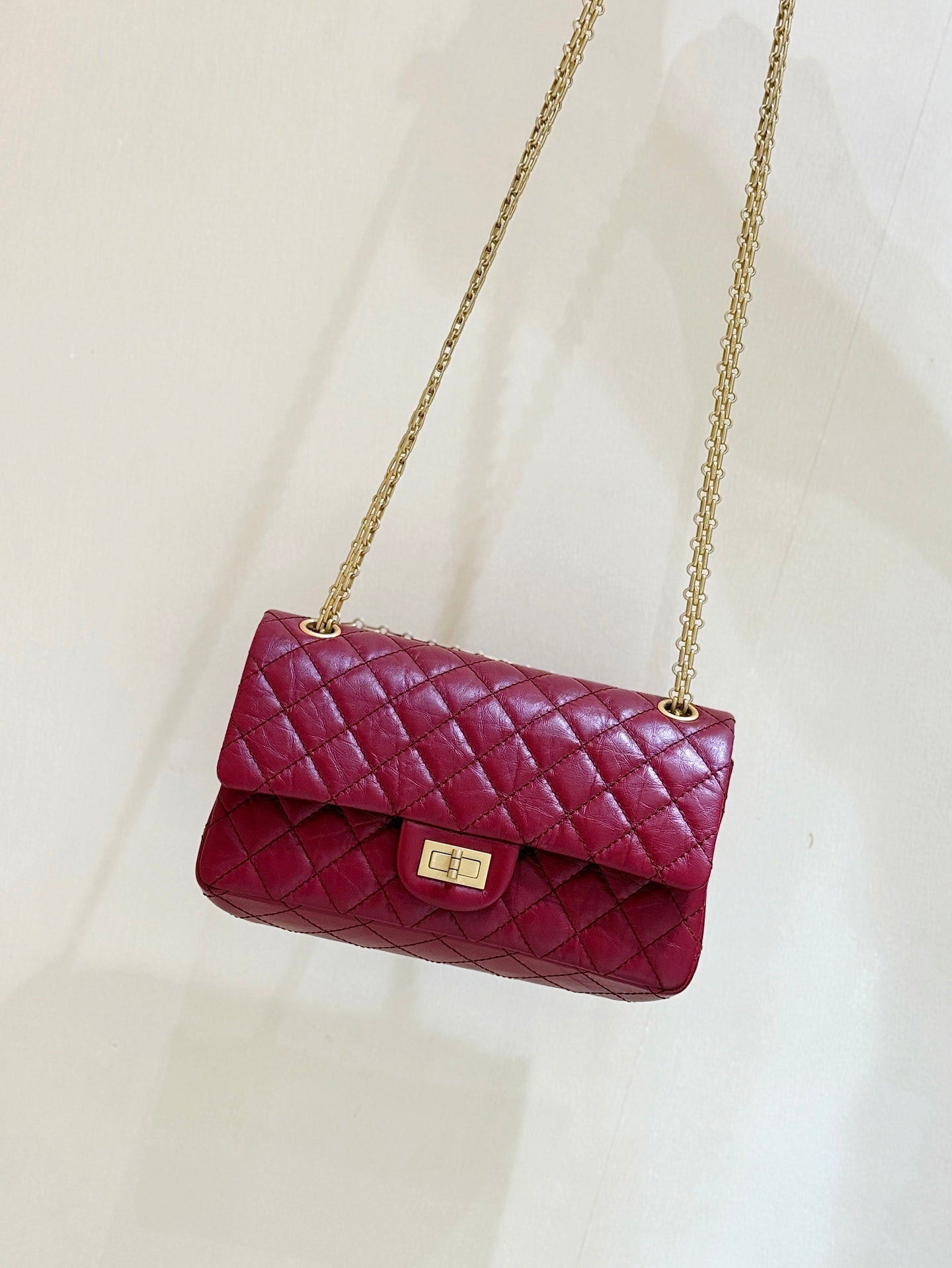 CC 2.55 Reissue 226 Double Flap Bag 24cm Red Leather 289918