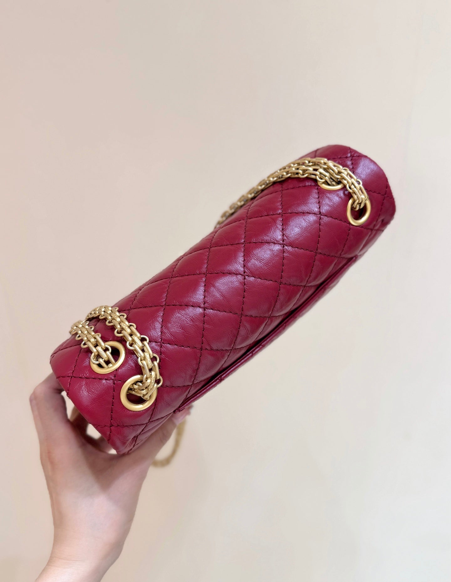 CC 2.55 Reissue 226 Double Flap Bag 24cm Red Leather 289918