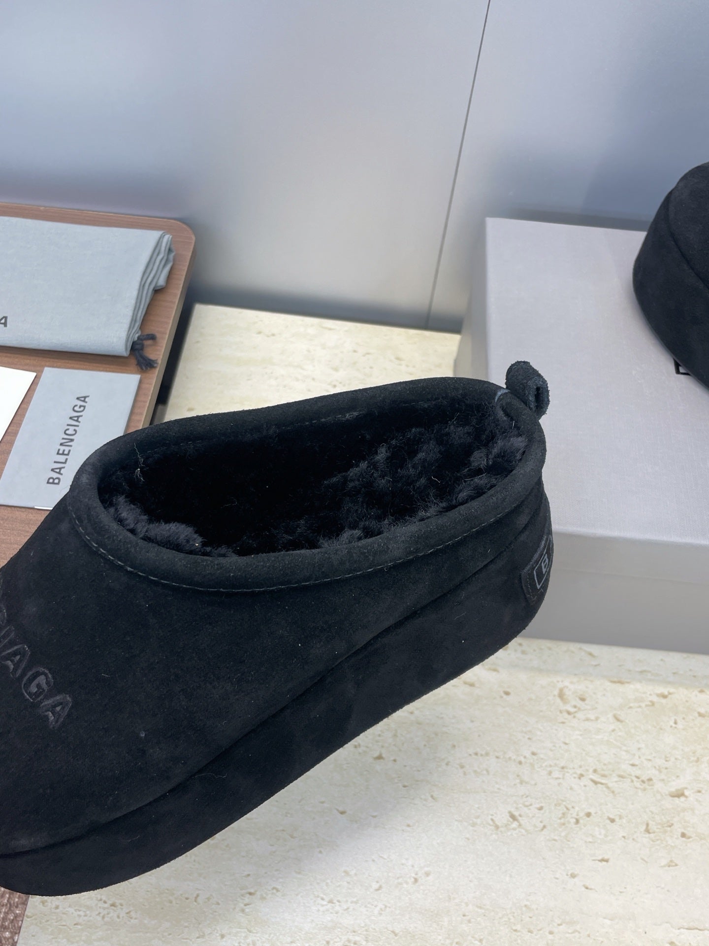Balenciaga Alaska Slide Full Black Suede 551899