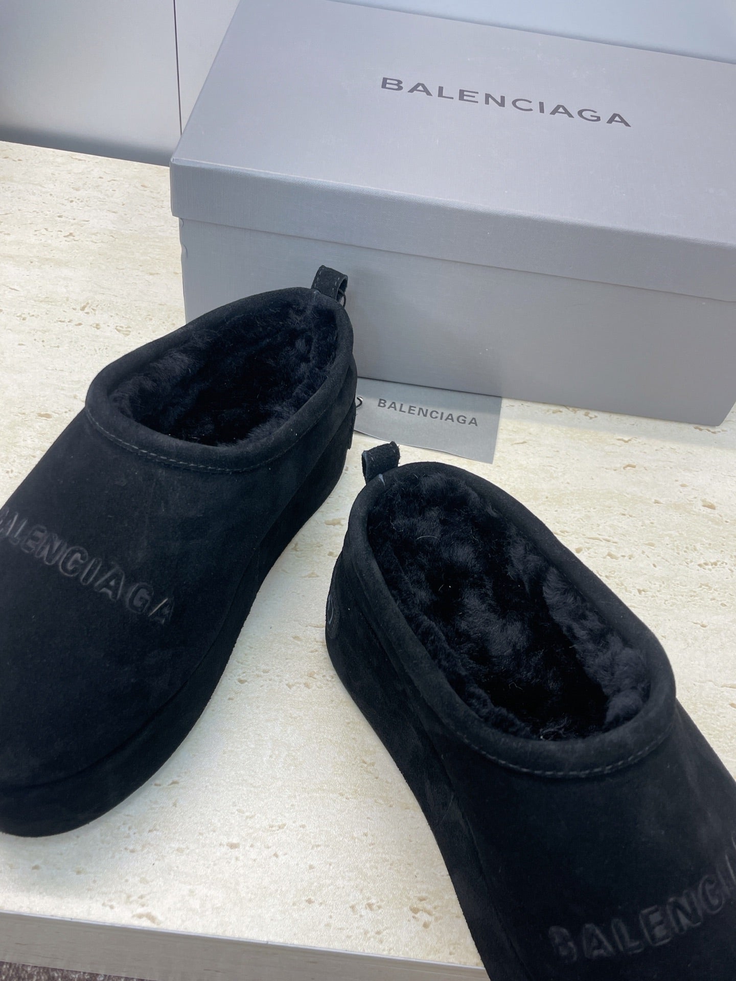 Balenciaga Alaska Slide Full Black Suede 551899