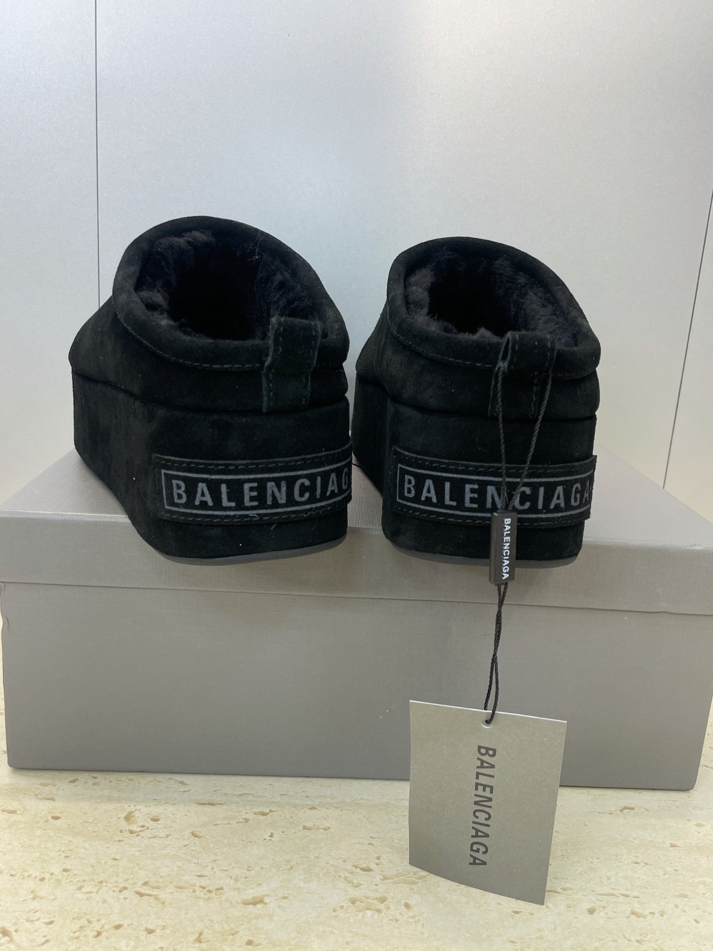 Balenciaga Alaska Slide Full Black Suede 551899