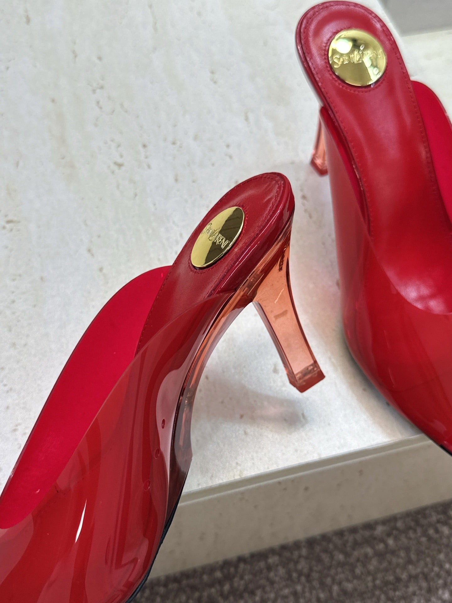 YSL Sabrina Mules 8.5cm Red TPU 959687