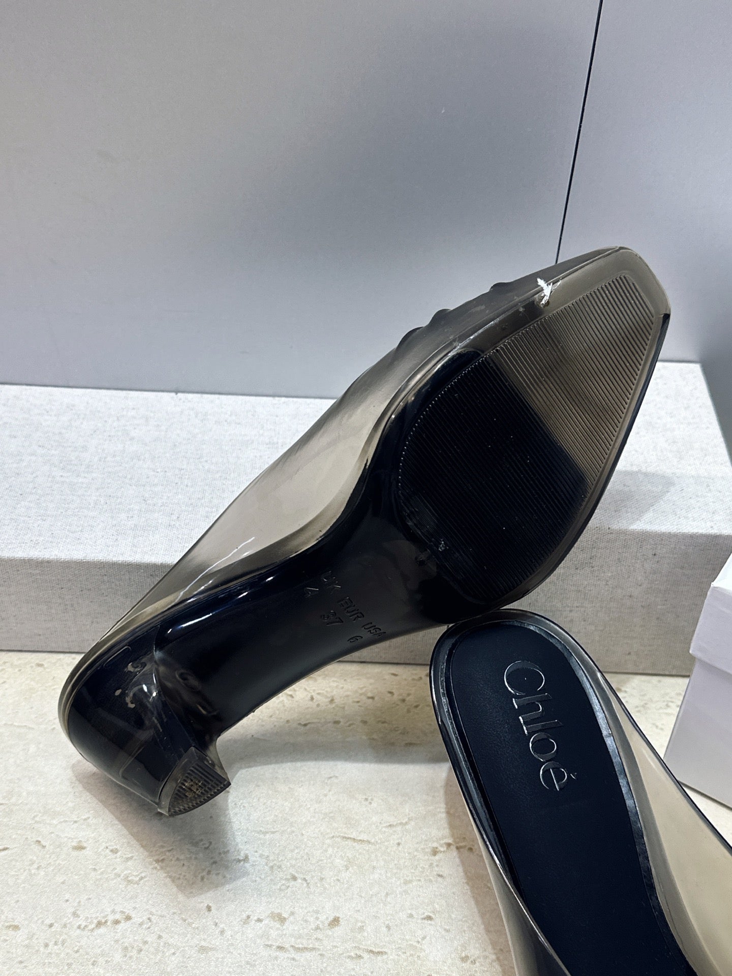 Chloe Jelly Mules Black TPU 959747