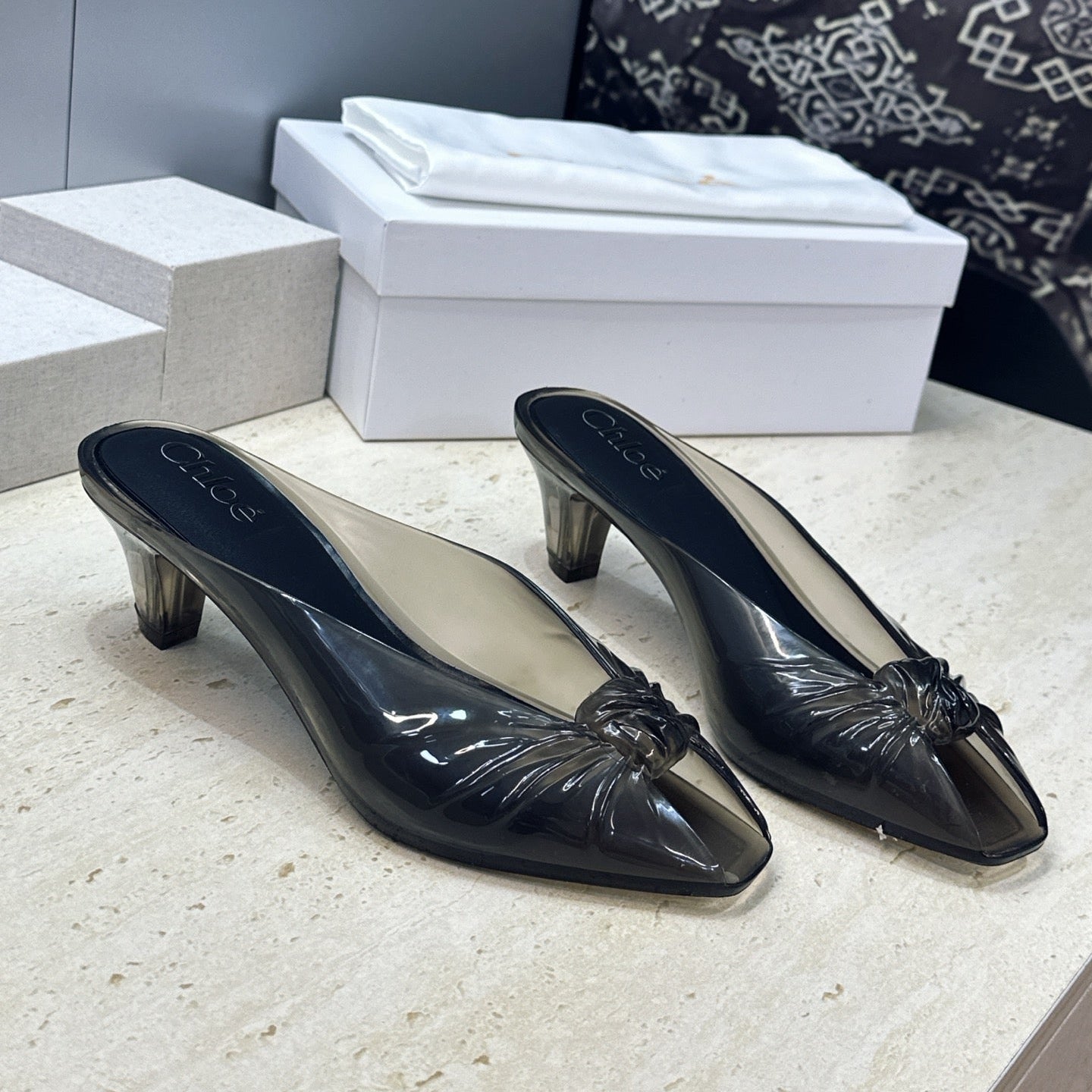 Chloe Jelly Mules Black TPU 959747