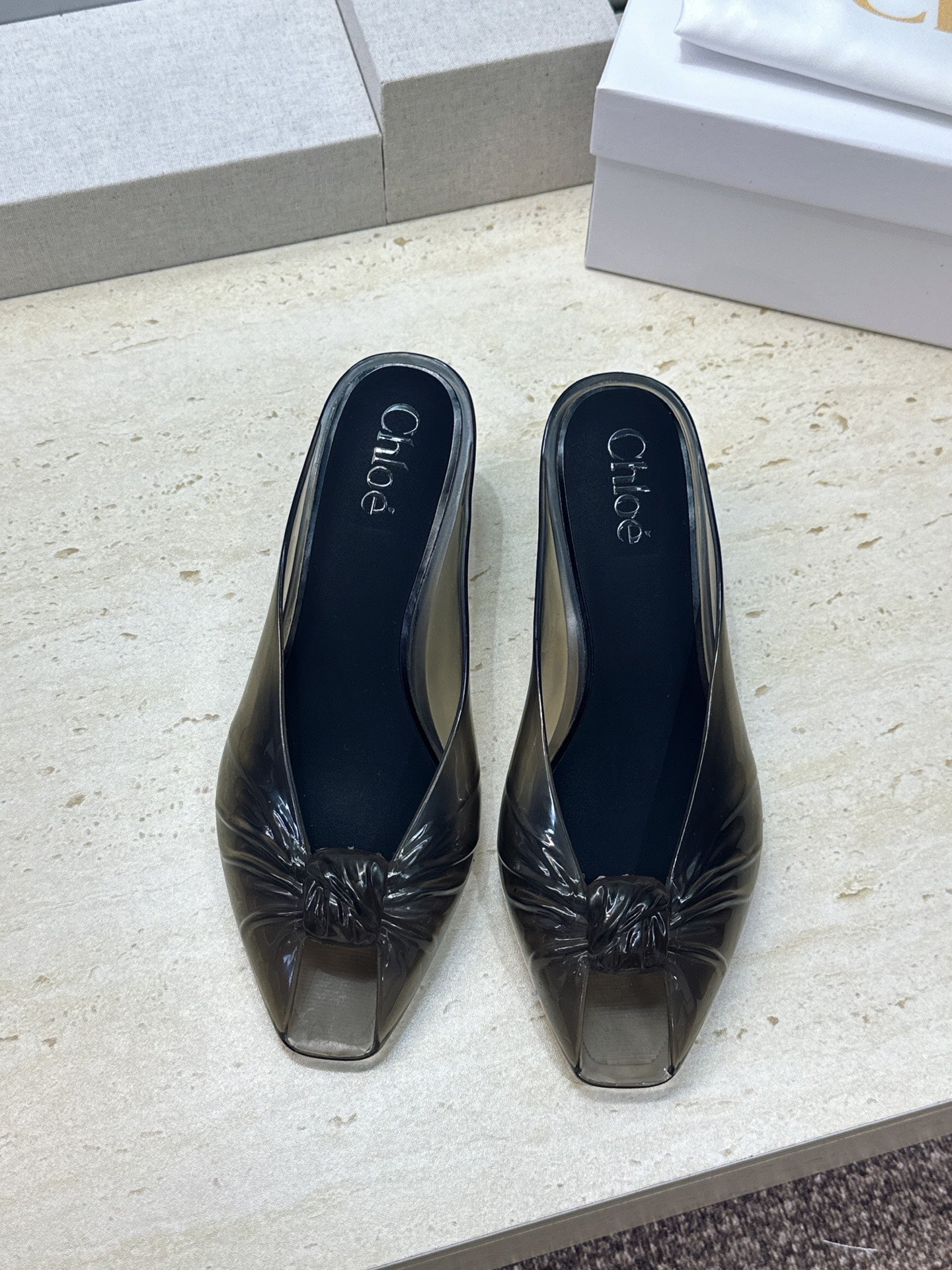 Chloe Jelly Mules Black TPU 959747