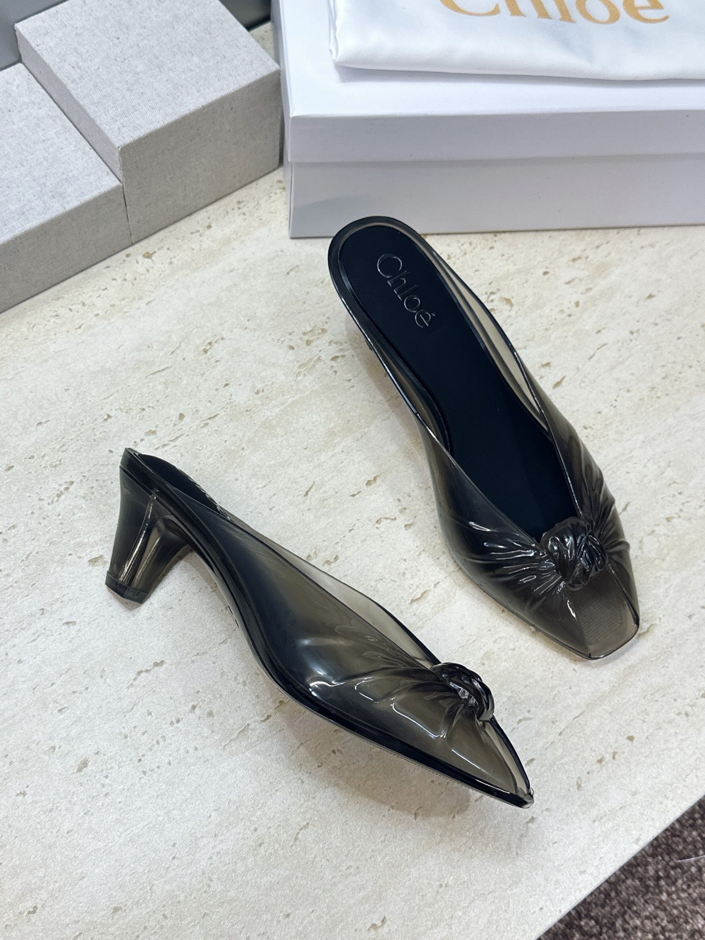 Chloe Jelly Mules Black TPU 959747