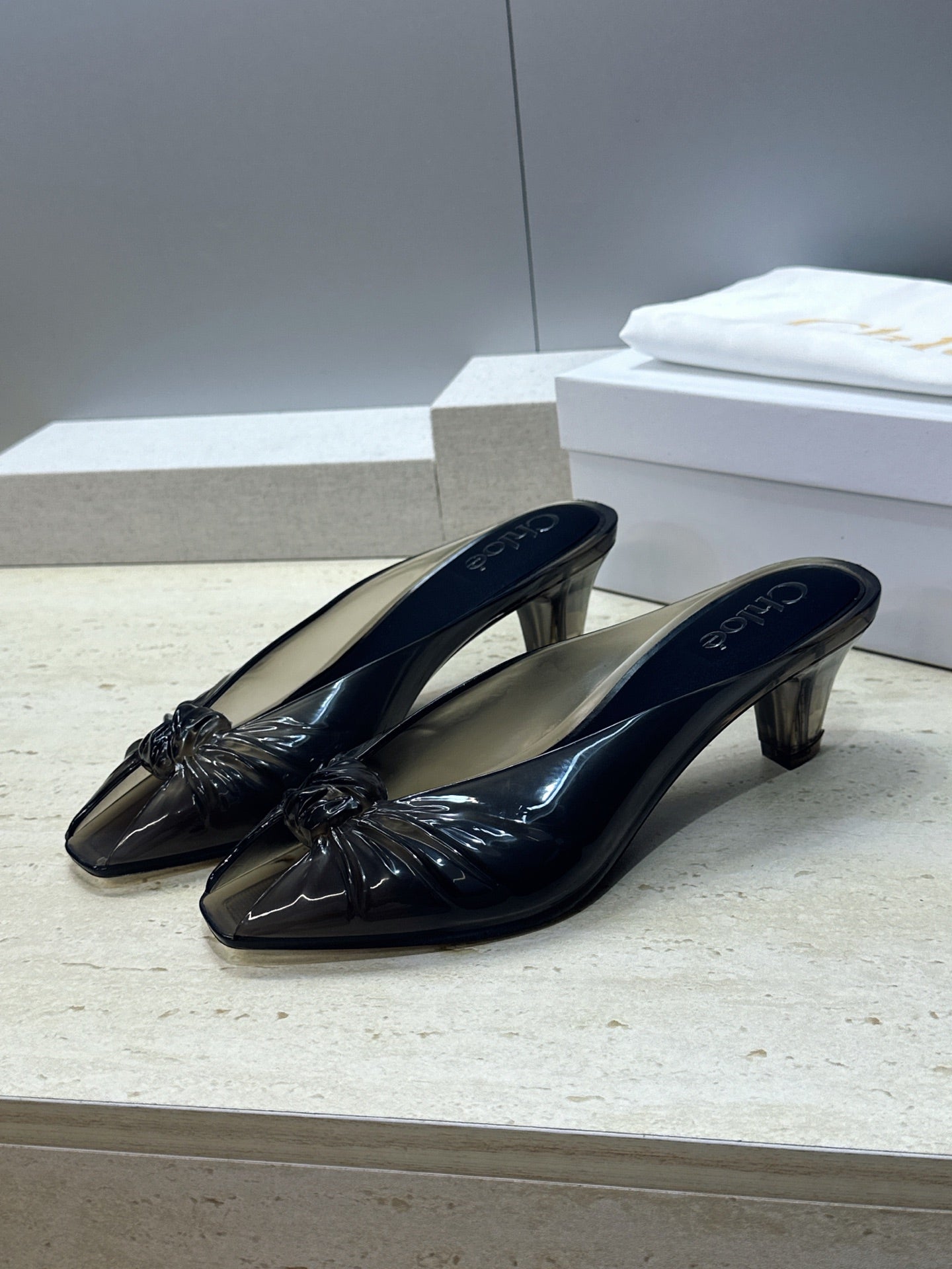 Chloe Jelly Mules Black TPU 959747