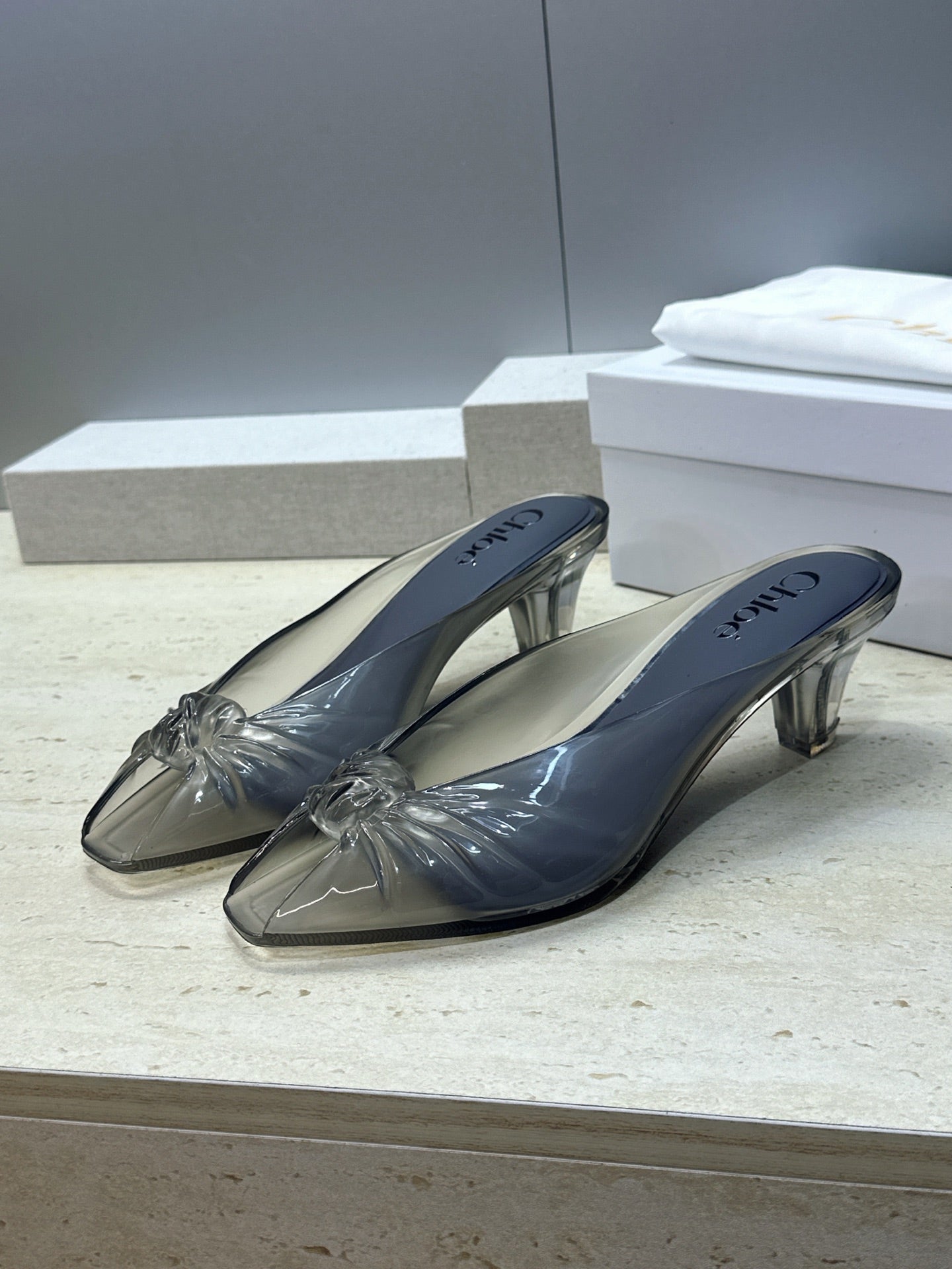 Chloe Jelly Mules Grey 959748