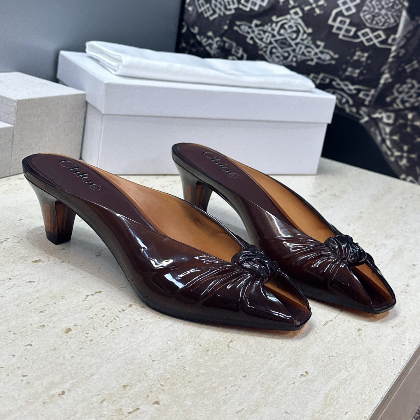 Chloe Jelly Mules Burgundy TPU 959749