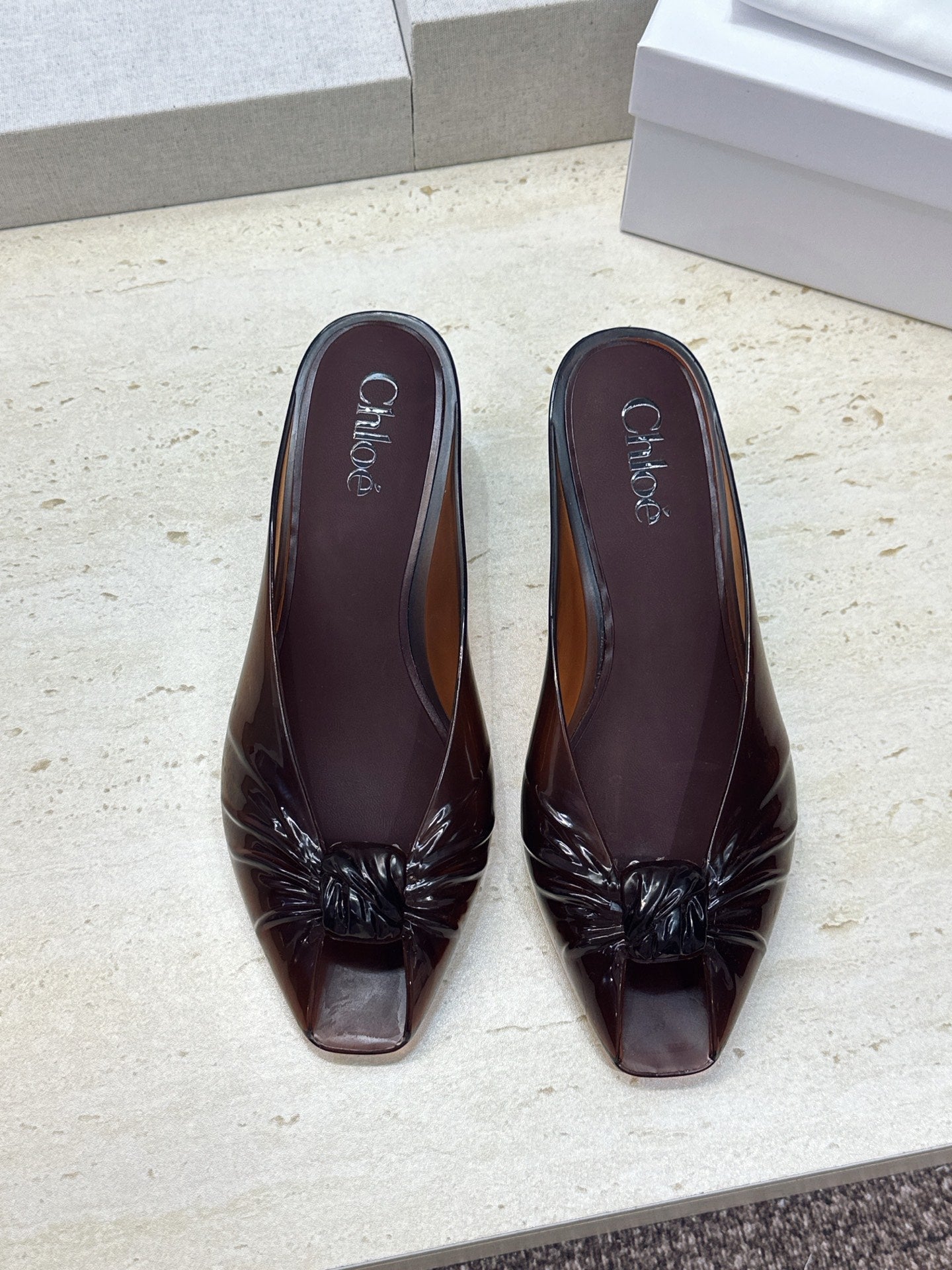 Chloe Jelly Mules Burgundy TPU 959749