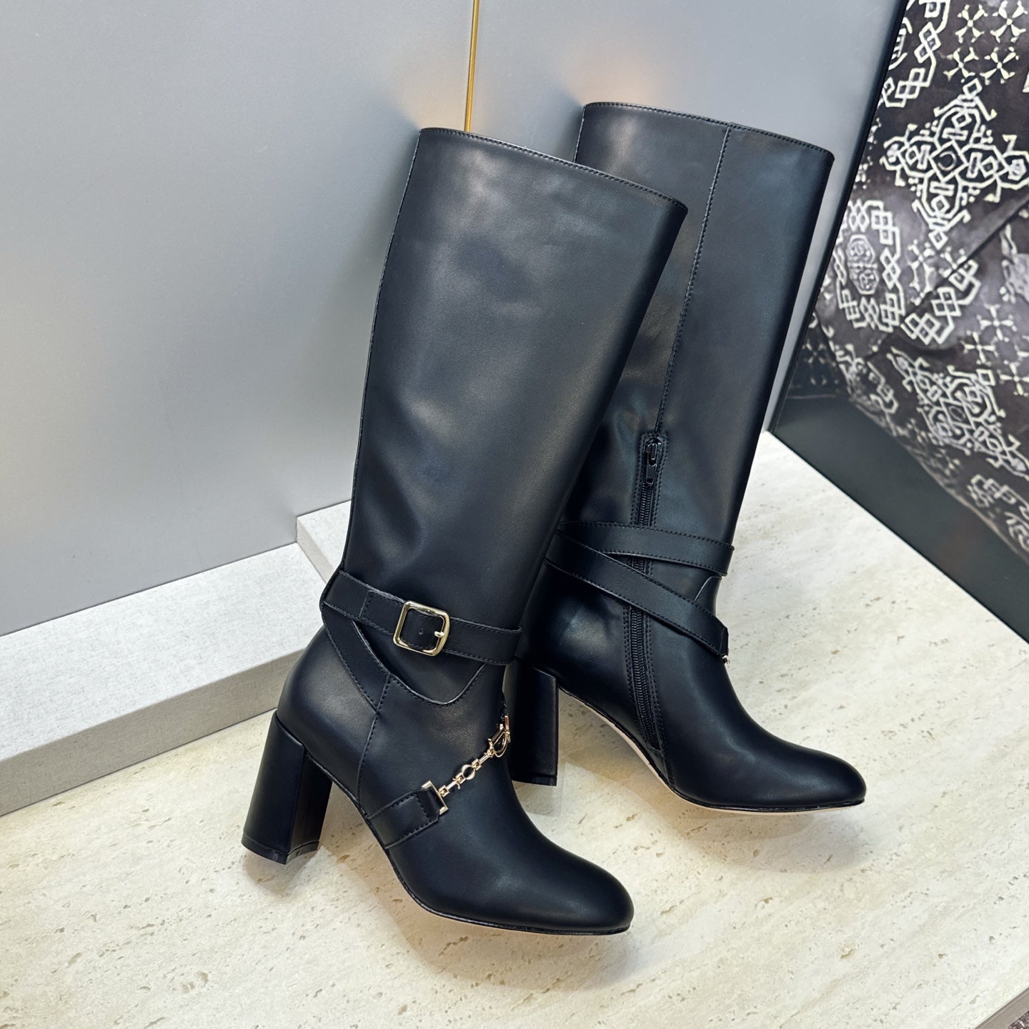 CD 26 Heel Knee-High Boots 8cm Calfskin 959602