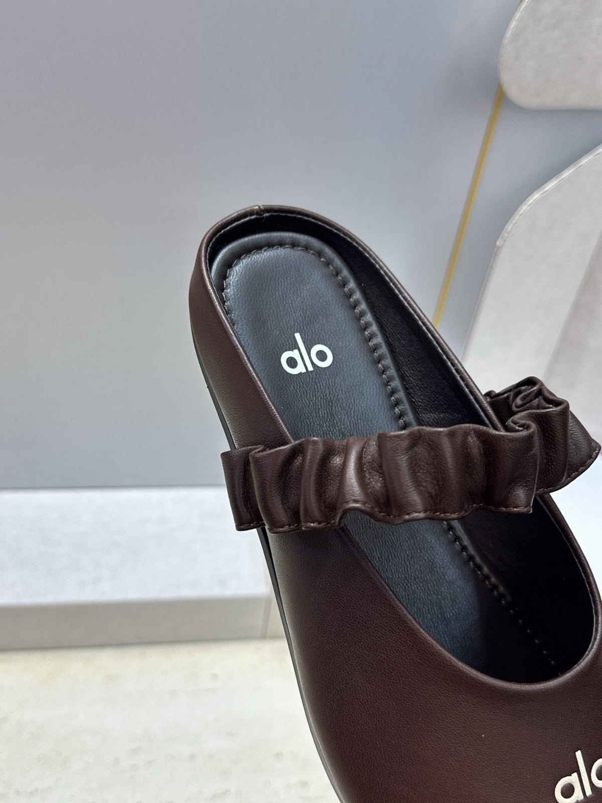 Alo Ballet Mule Espresso Calfskin Leather 118870