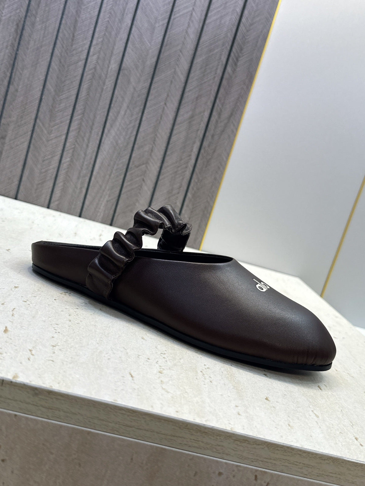 Alo Ballet Mule Espresso Calfskin Leather 118870