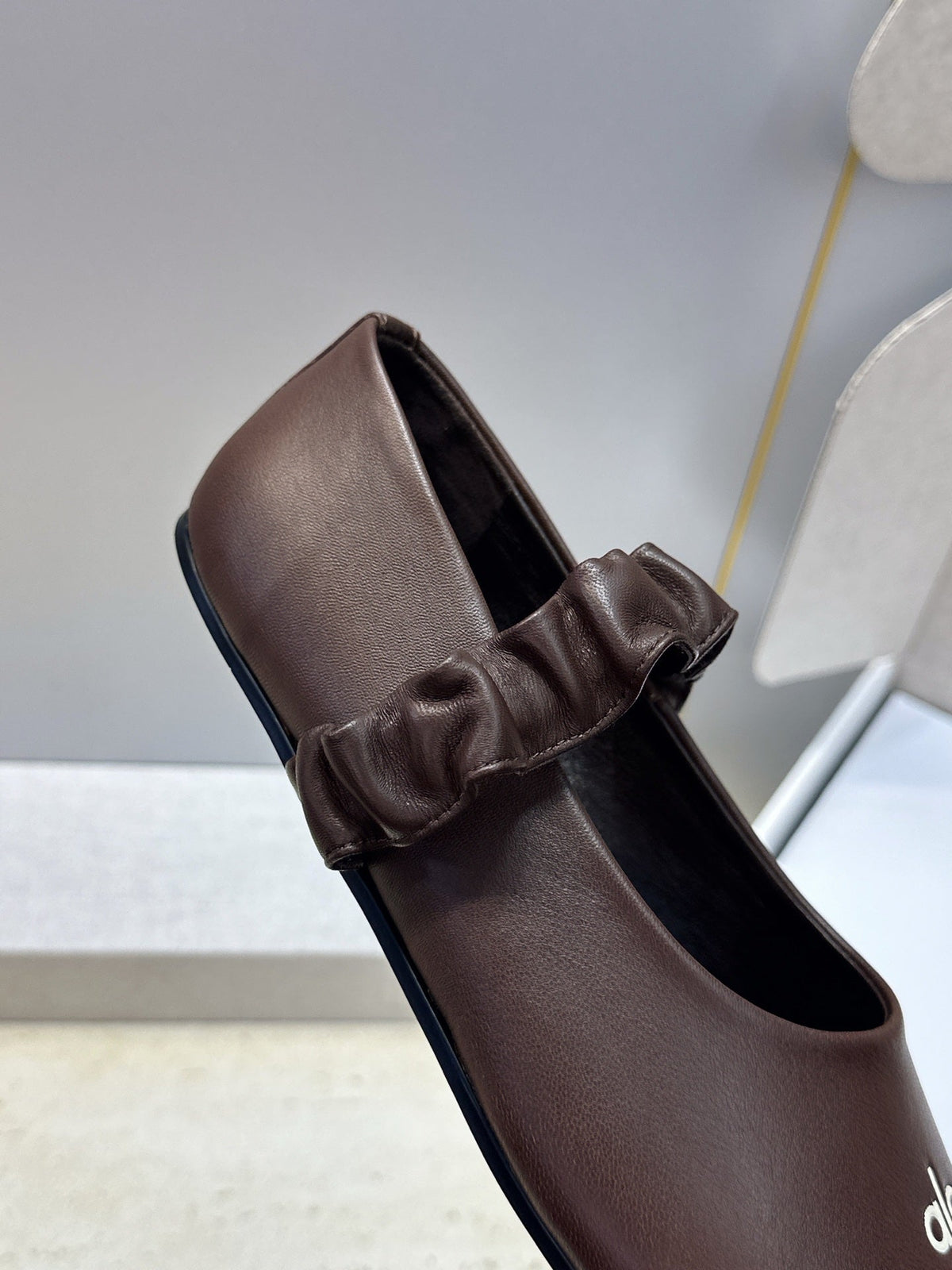 Alo Ballet Flat Espresso Calfskin Leather 118873