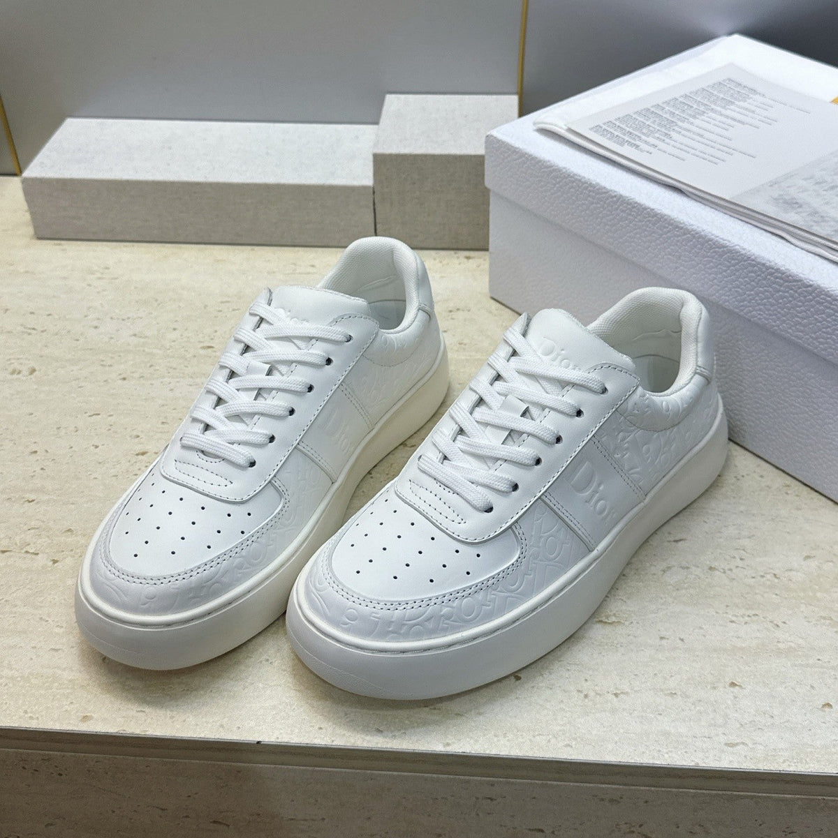 CD 26s Star Sneakers White Gravity Embossed Leather 118413