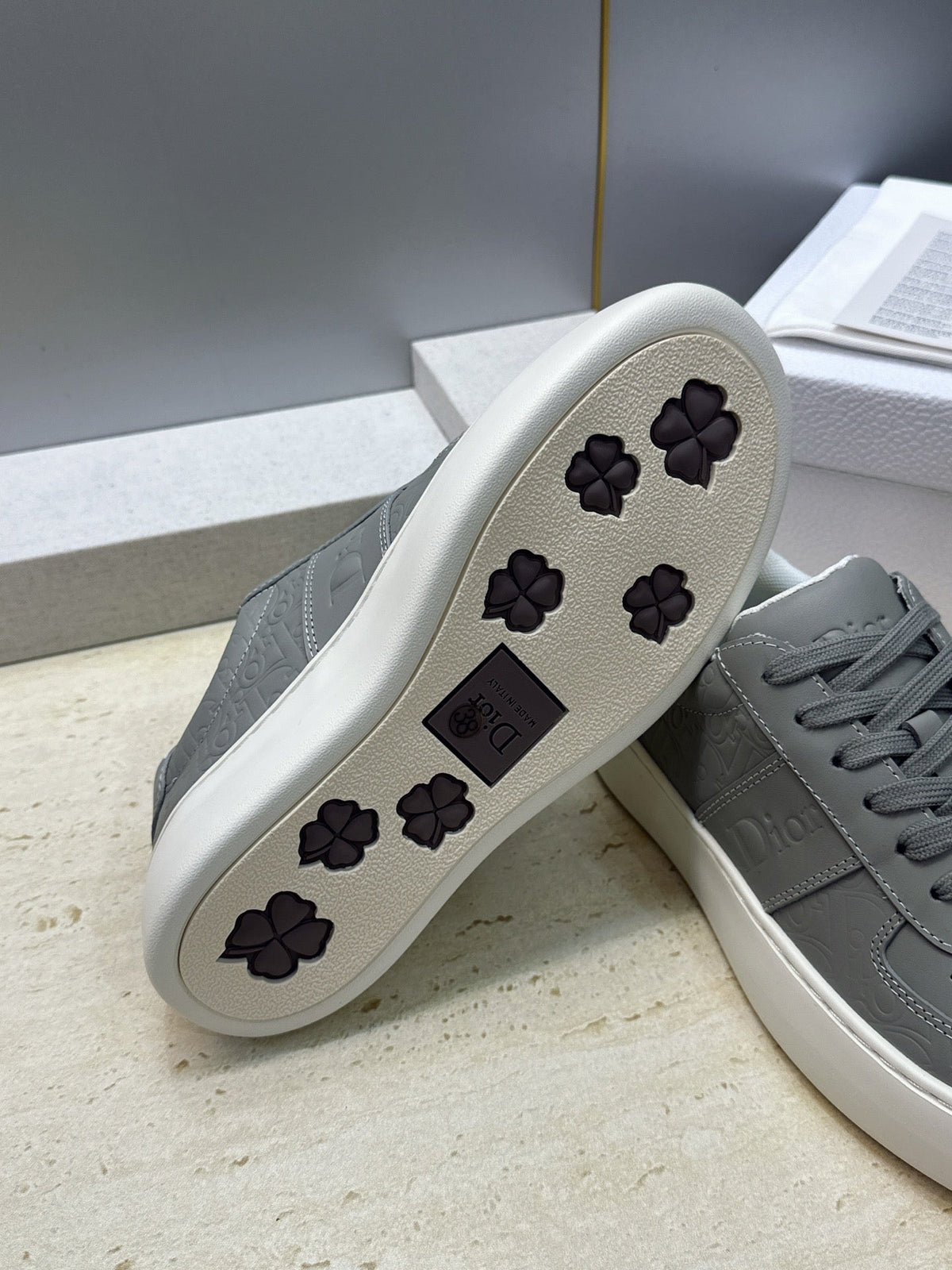 CD 26s Star Sneakers Grey Gravity Embossed Leather 118414